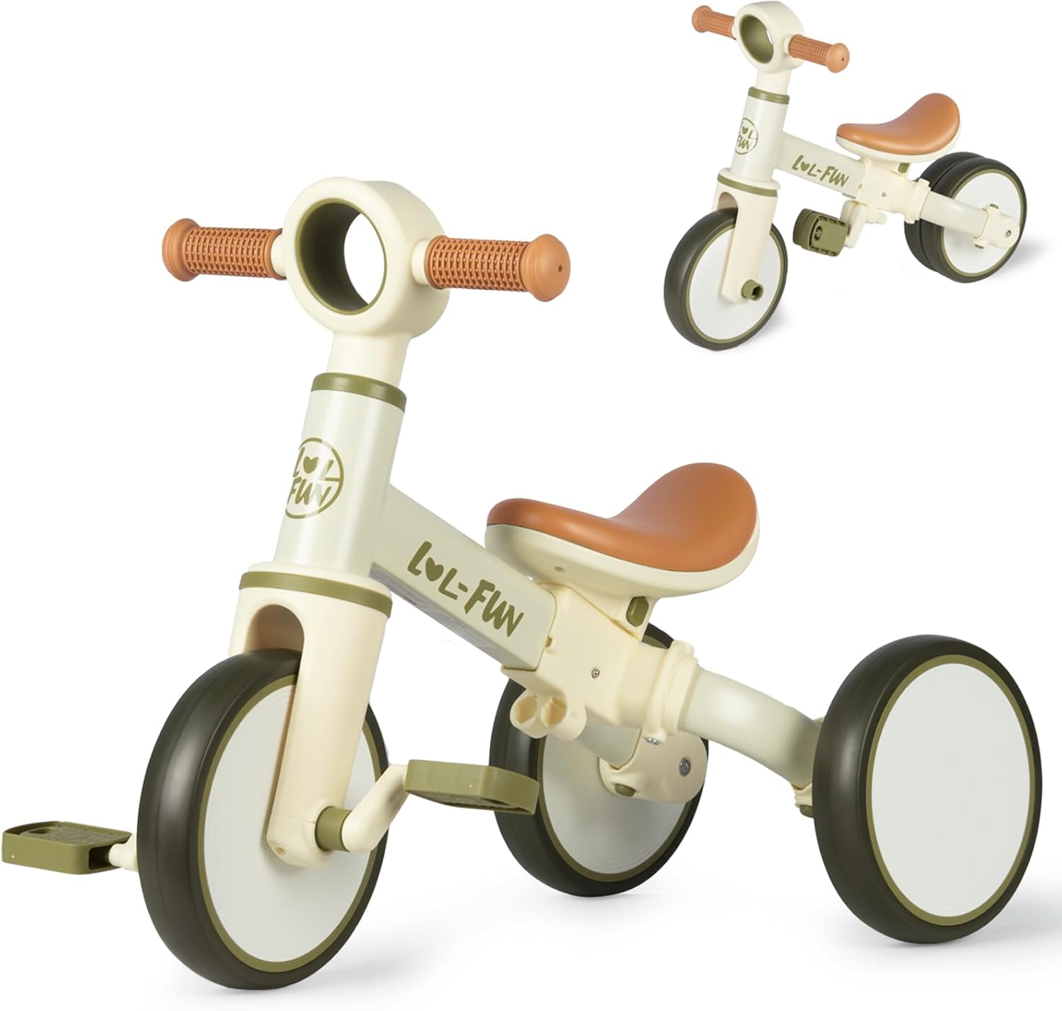 LOL-FUN Toddler Balance Bike for 1 2 Years Old, 4 in 1 Baby Bicycle for 1 to 4 Y...