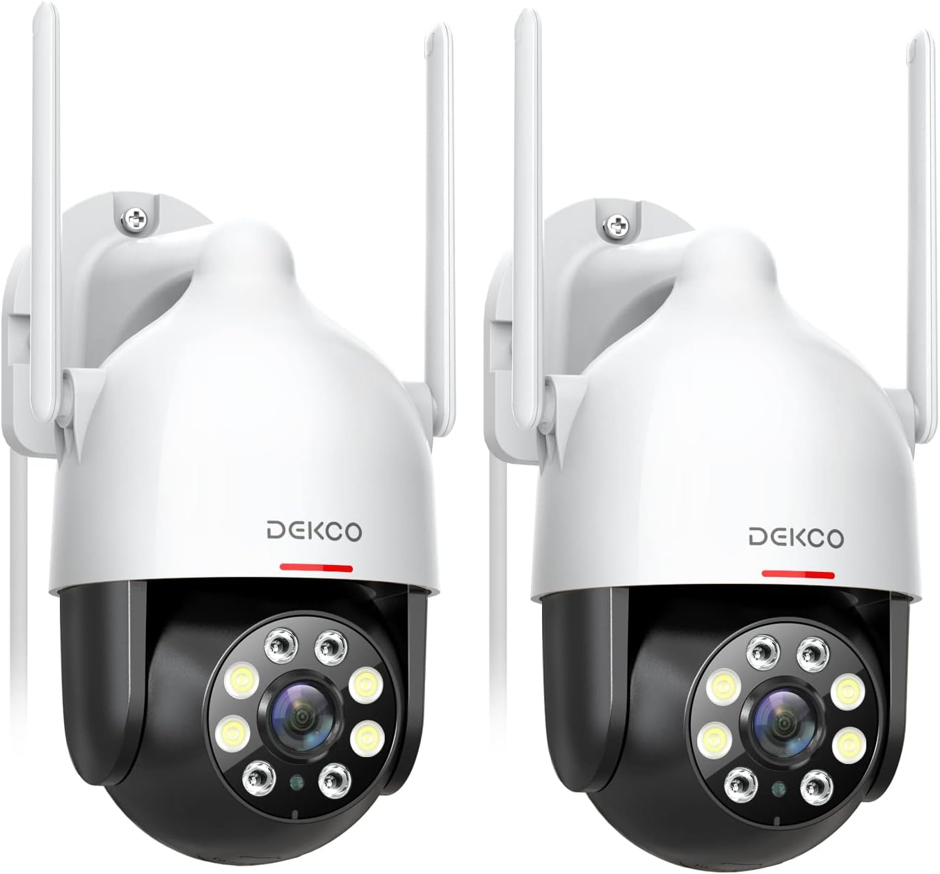 DEKCO 2K Security Camera Outdoor 2Packs, WiFi Outdoor Security Cameras Pan-Tilt...