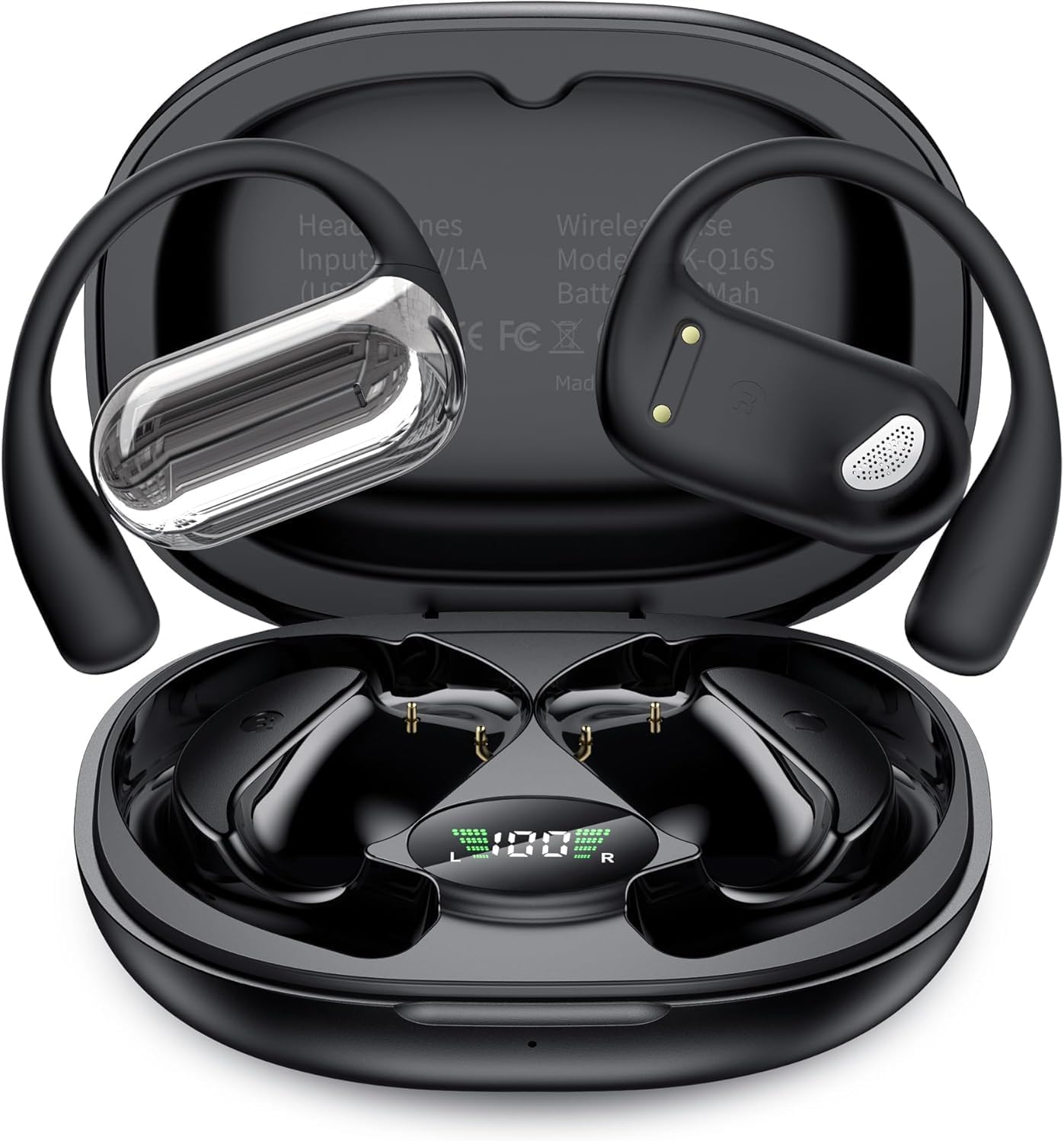 EUQQ Open Ear Headphones - 5.4 Bluetooth Earphones for Running, Ultra Comfort Sp...