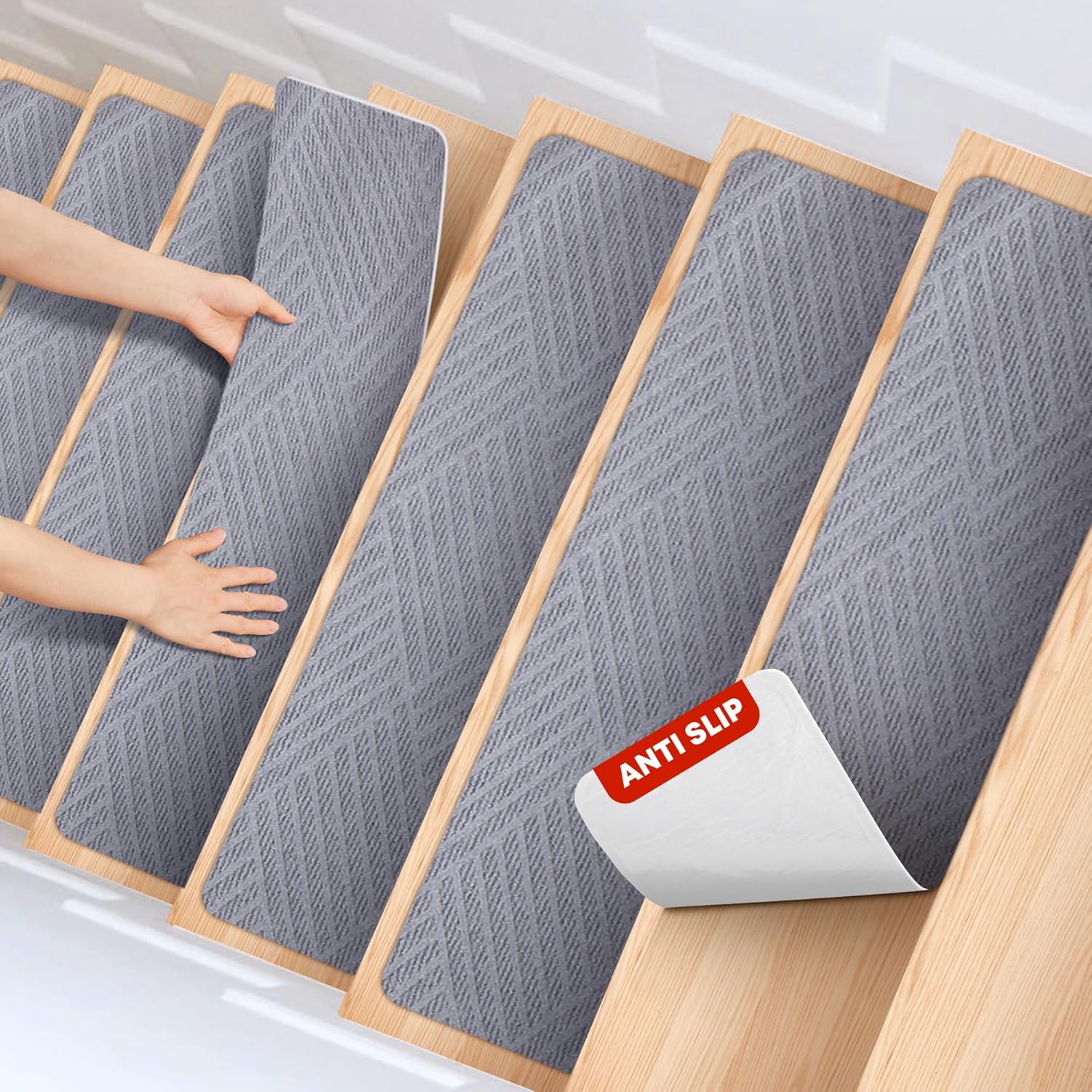 MBIGM 8 X 30inches, 15 in Pack, Non-Slip Carpet Stair Treads Non-Skid Safety Rug...