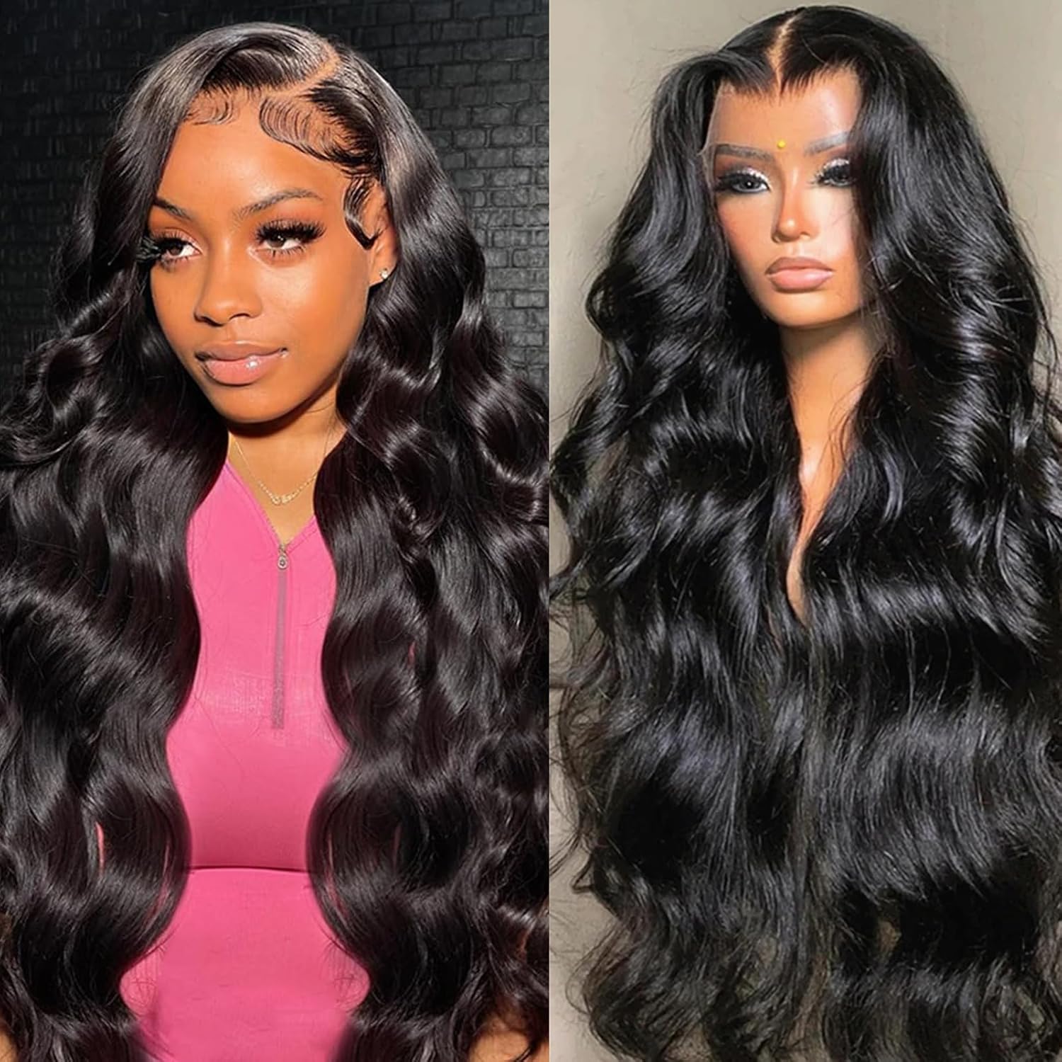 13x6 Lace Front Wigs Human Hair Pre Plucked Body Wave HD Lace Front Wigs Human H...