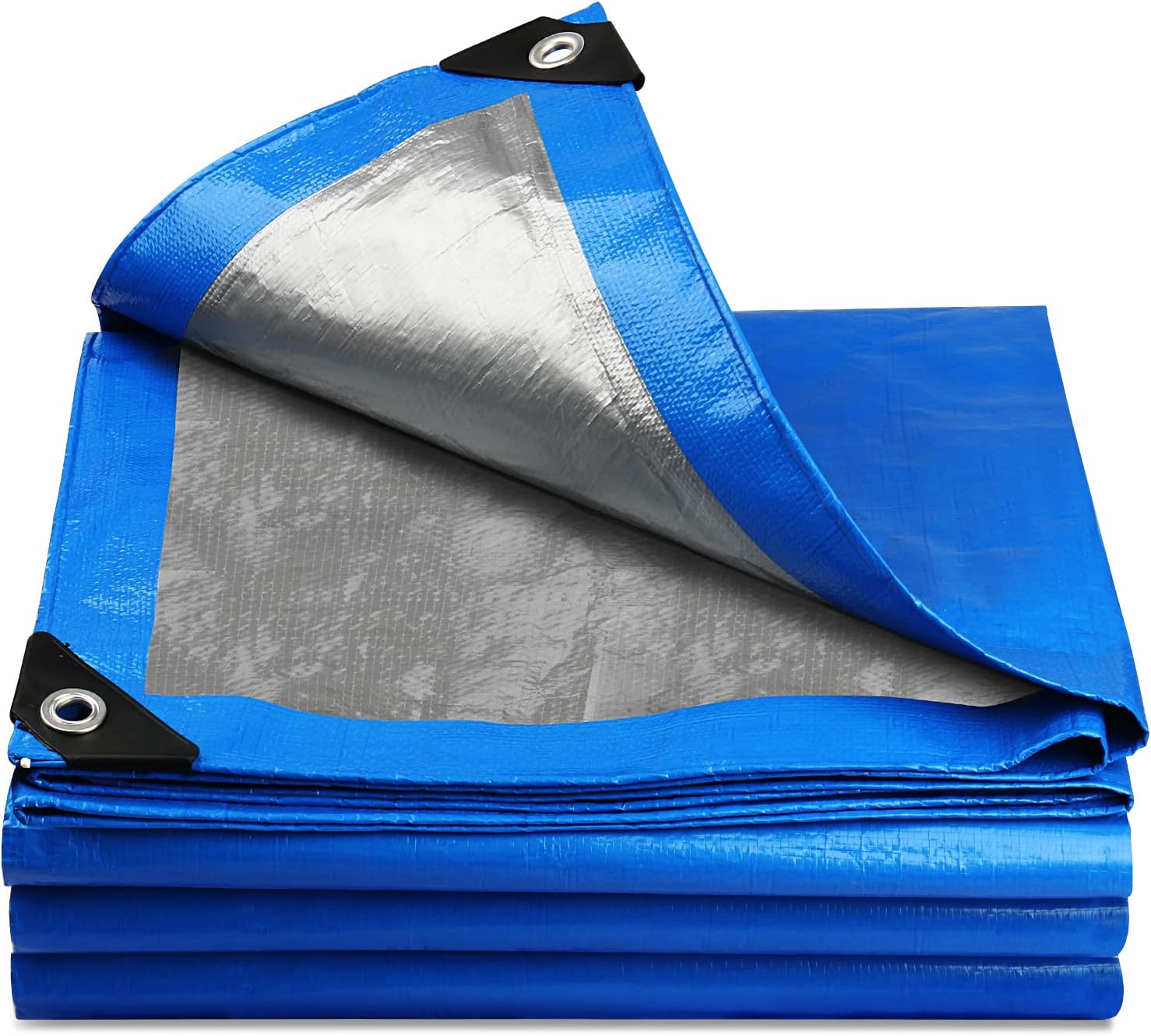Onarway Tarpaulin 5m x 5m Thicken Tarpaulin Waterproof Heavy Duty 110GSM with Re...