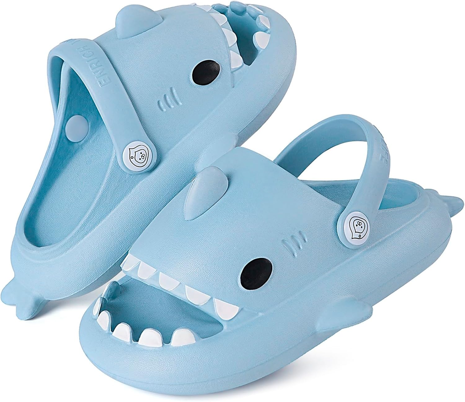 Kids Shark Slides Boys Girls Toddlers Cloud Shower Slippers Cute Cartoon Open To...