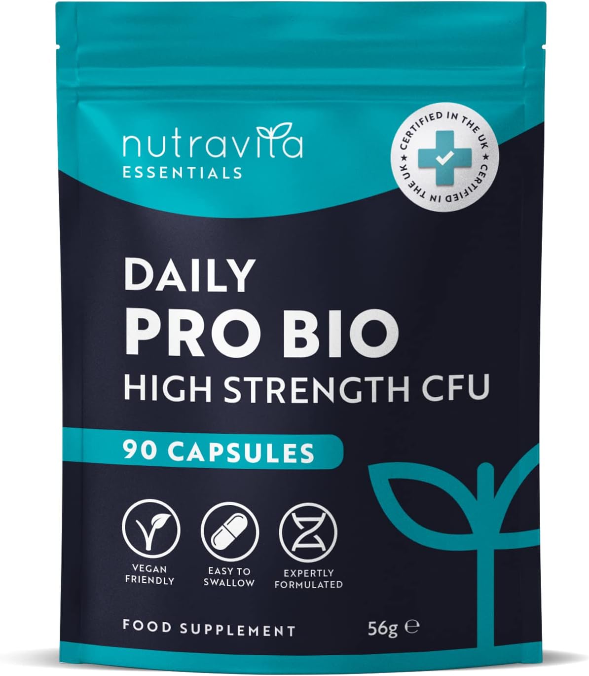 Probiotics for Gut Health - 90 Vegan Capsules (Not Tablets) for Bloating Relief...