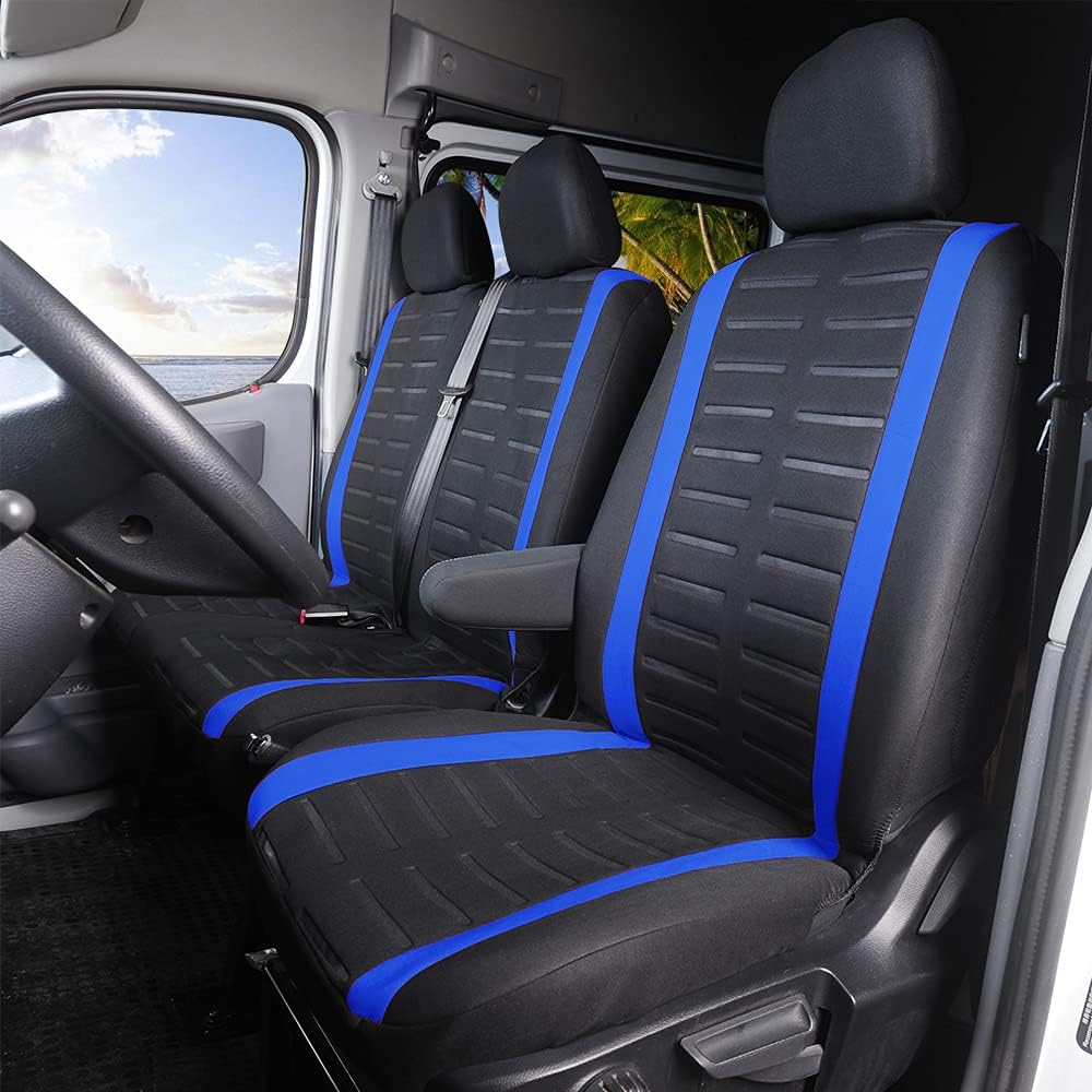 TOYOUN Van Seat Covers 3D Stripe Print Universal Fit Most Vans Trucks Lorry Fron...