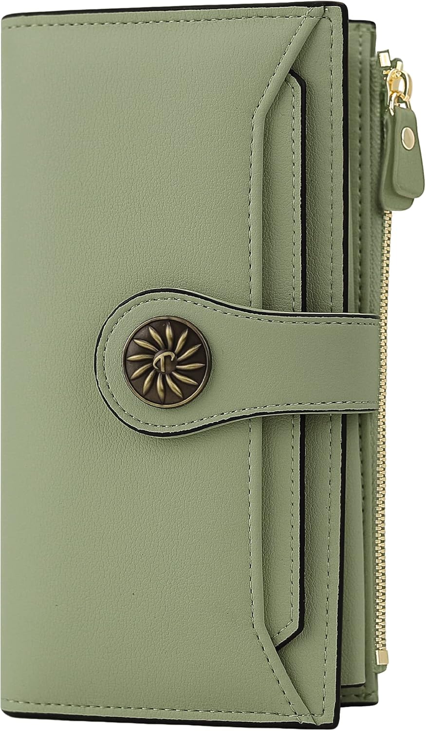 Travelambo Wallets Women RFID Large Capacity Luxury Waxed Leather Clutch Wallet...