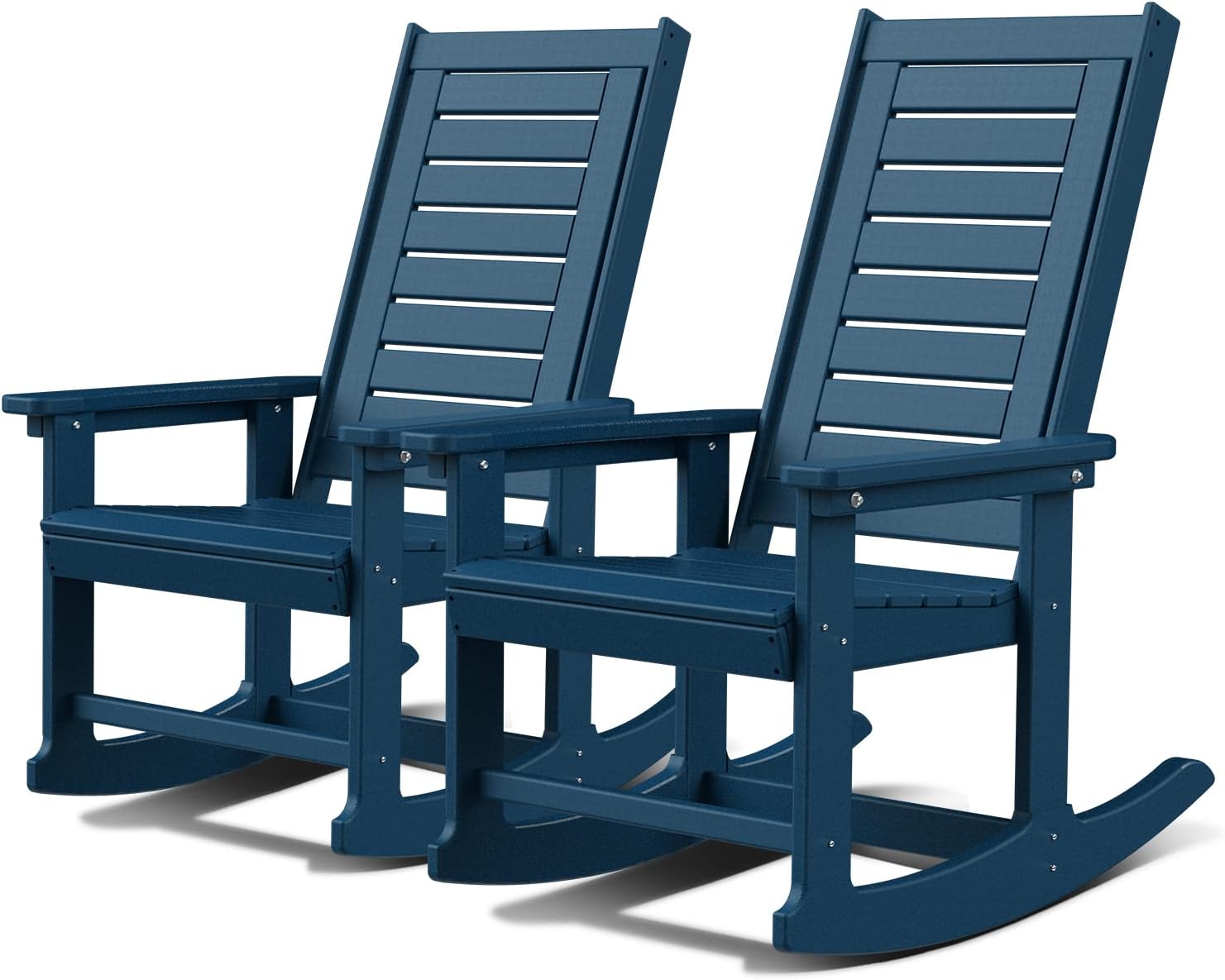 Outdoor Rocking Chairs, Special Set of 2 Porch Rockers, High-Quality HDPE Plasti...