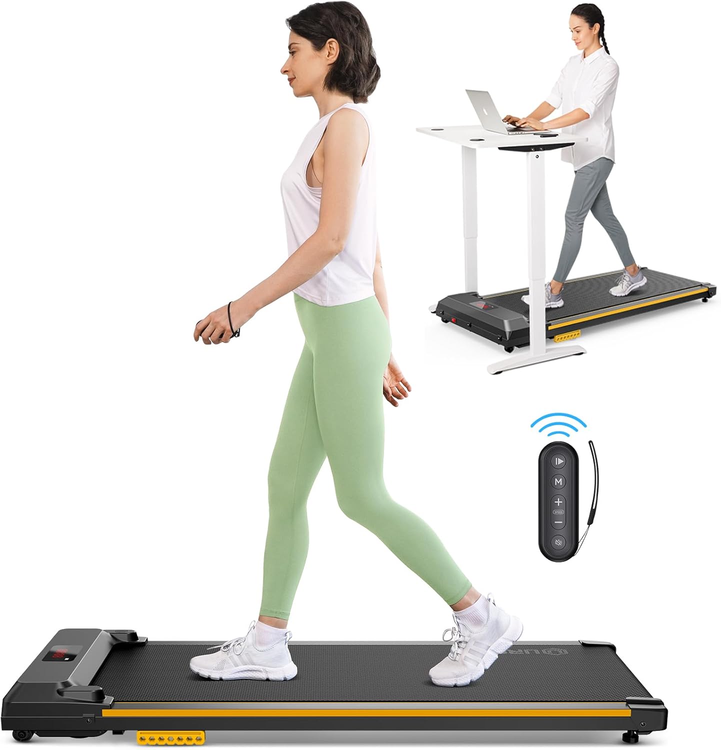 UREVO Under Desk Treadmill, Walking Pad 2 in 1 for...