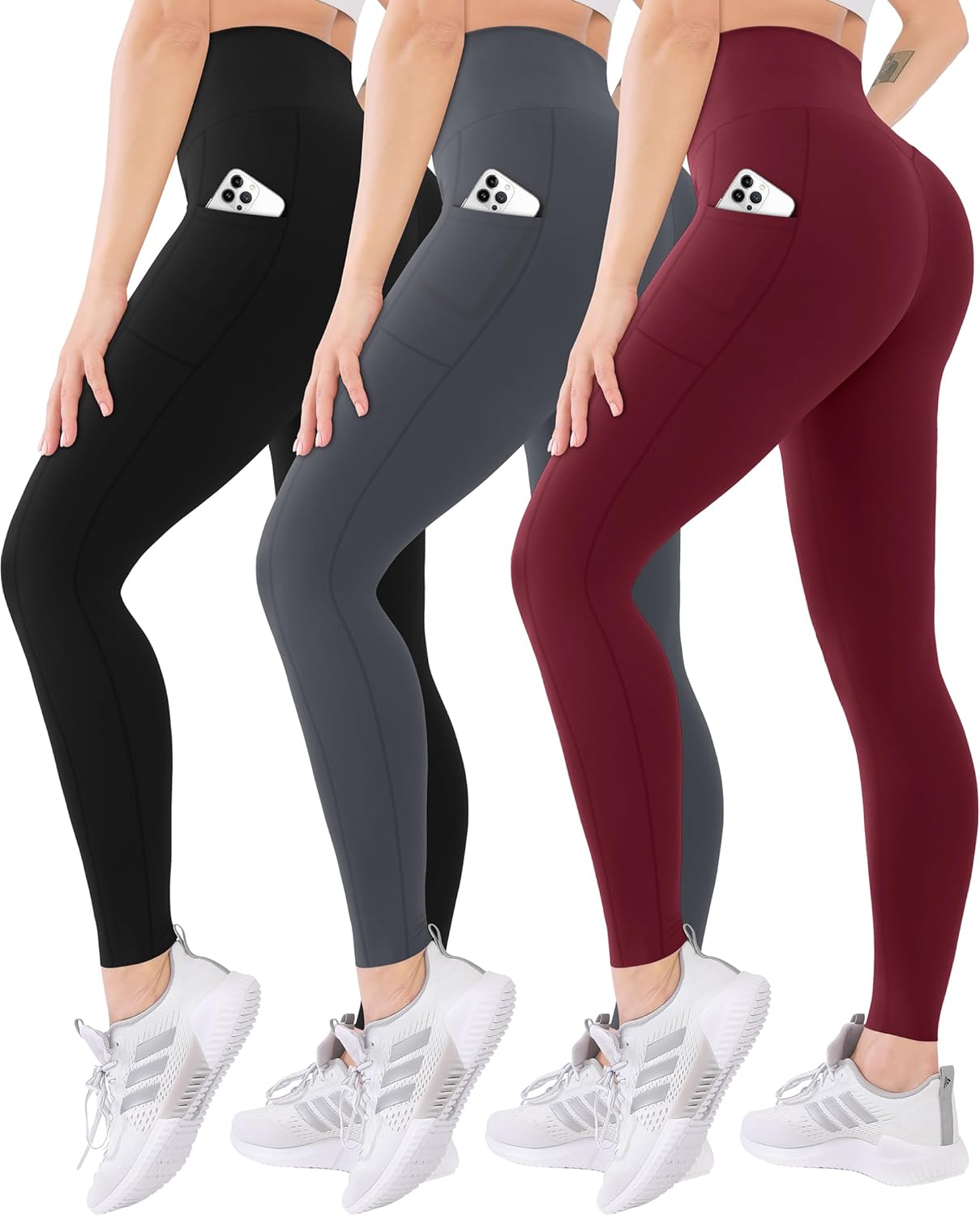 Premium Blisset 3 Pack High Waisted Leggings, Exceptional Women's Athletic Wear,...