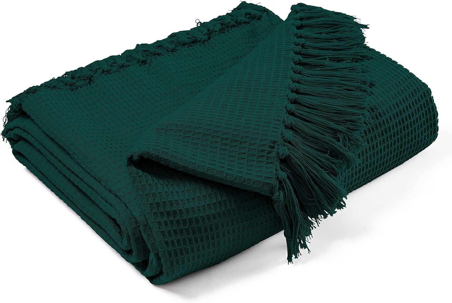 EHC Waffle Cotton Woven King Size Sofa Throw 3 Seater Sofa/Chair/Double Bed, 225...