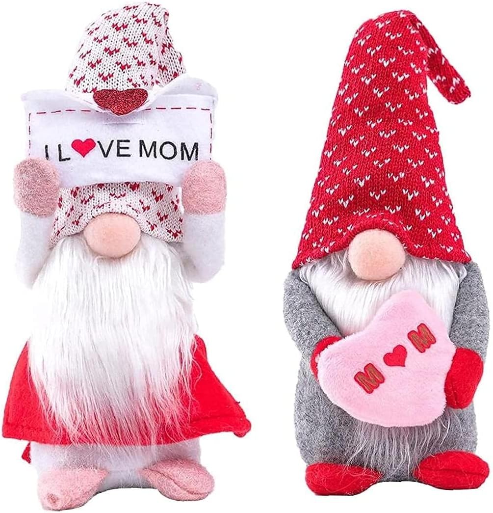 Zemolo Mothers Day Gnomes Gonk Gifts for Mum“I LOVE MOM” Spring Flowers Dwarf Gn...