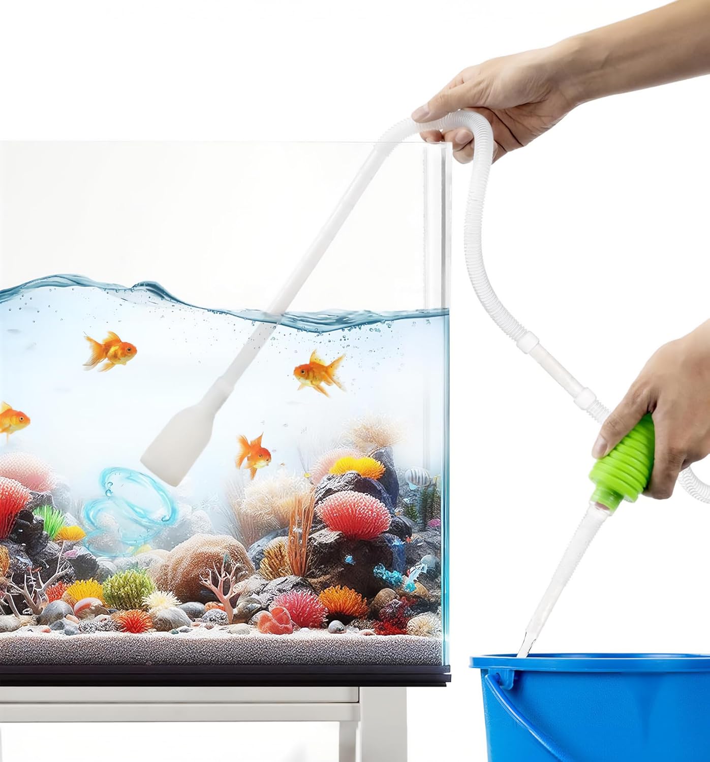 Luigi's Syphon Fish Tank Cleaner for Aquarium - Filtered Hand Vacuum Syphon Pump...