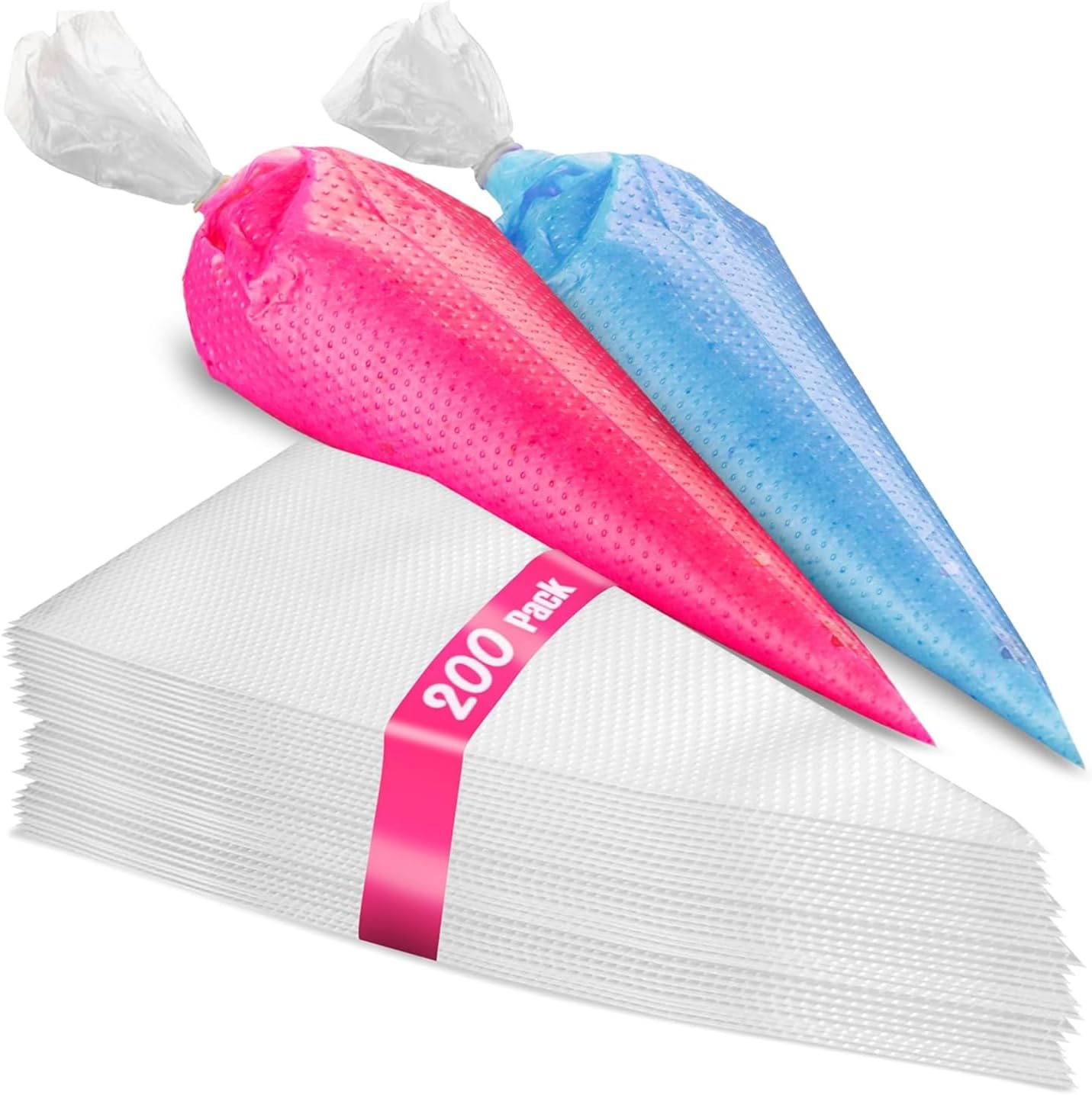 Prestee 200 Pieces Anti Burst Piping Bags - 12 Inch, Pastry Bags, Icing Piping B...