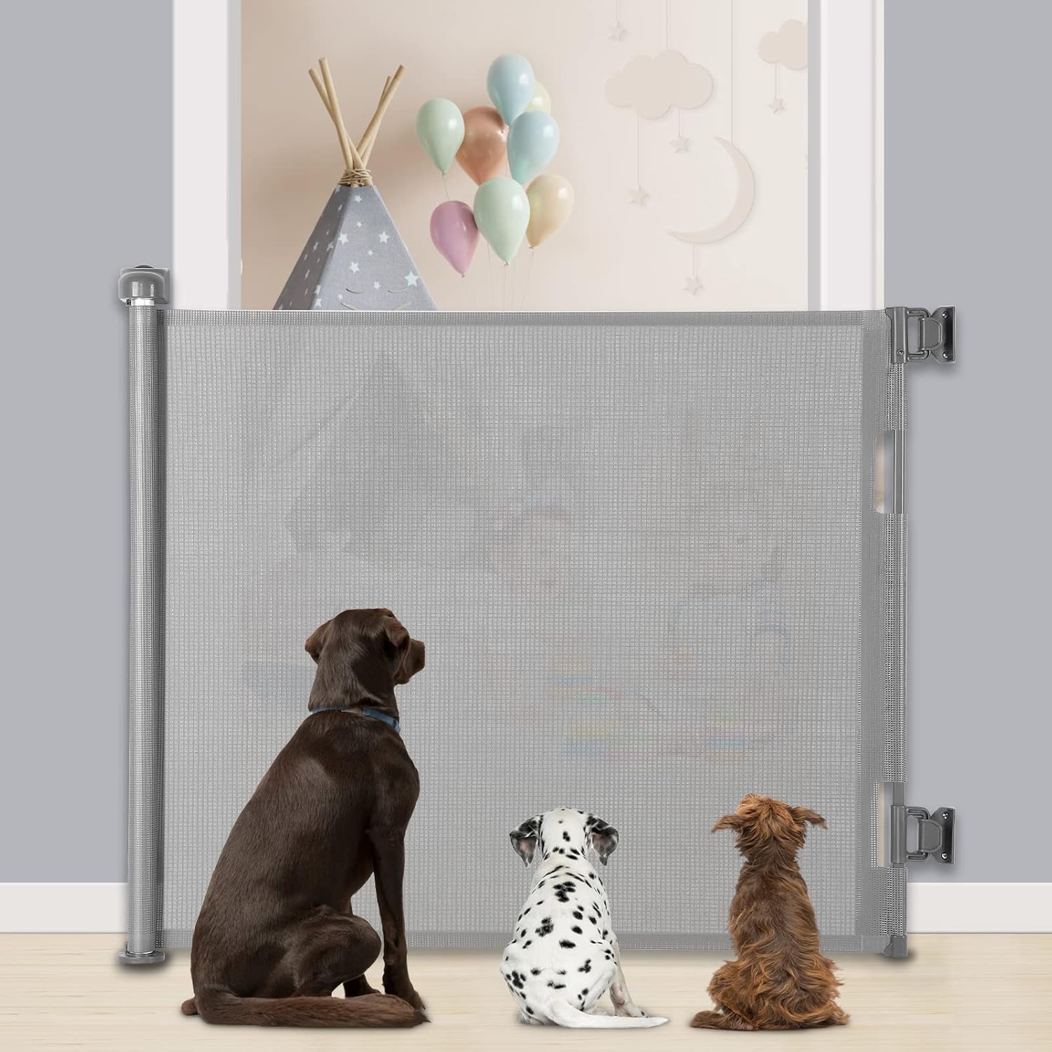 Baby Gate, MYPIN Extra Wide Retractable Dog Gates Indoor Stair Gates for Baby Pe...