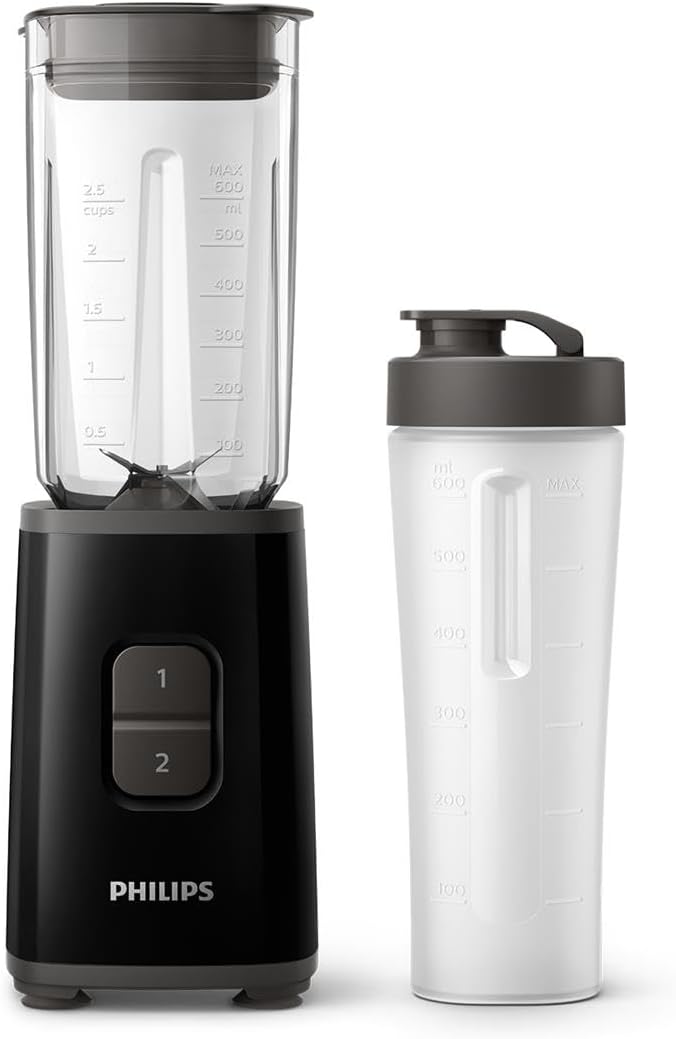 Philips Daily Collection Mini Blender and Smoothie Maker, 350W, 1L Jug, On-the-g...