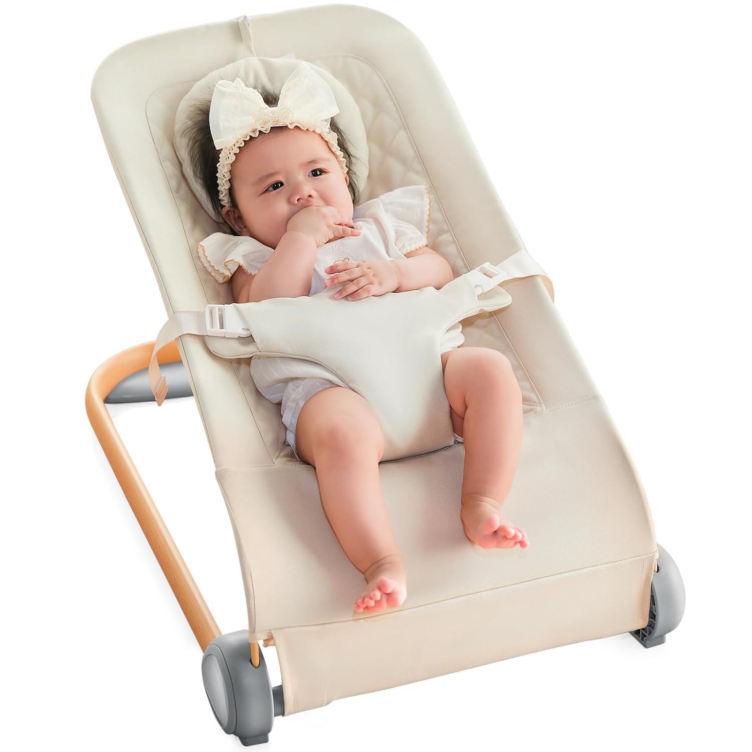Fodoss Baby Bouncer, Portable Bouncer Seat for Bab...