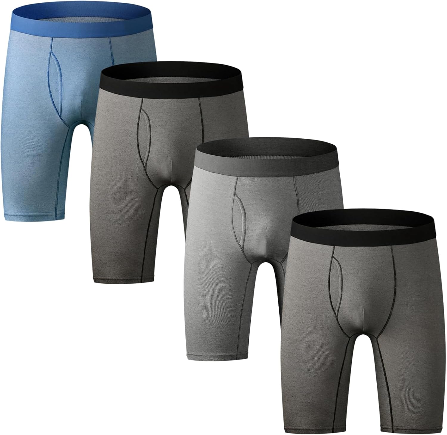 Nuofengkudu Pack of 3 & 4 Men's Long Leg Boxer Shorts Briefs Cotton Multipack Op...