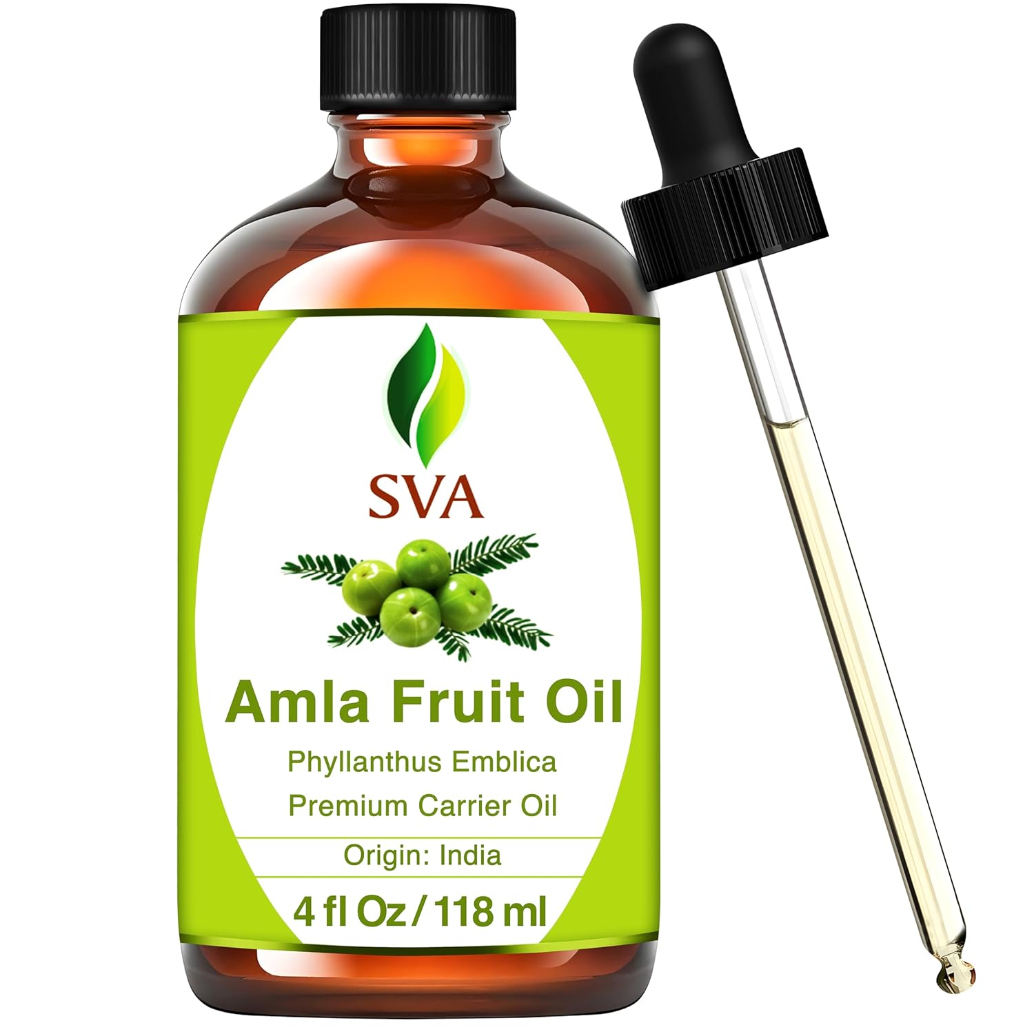 SVA Amla Oil 4oz (118ml) Premium Carrier Oil With Dropper For Hair Care, Hair Oi...