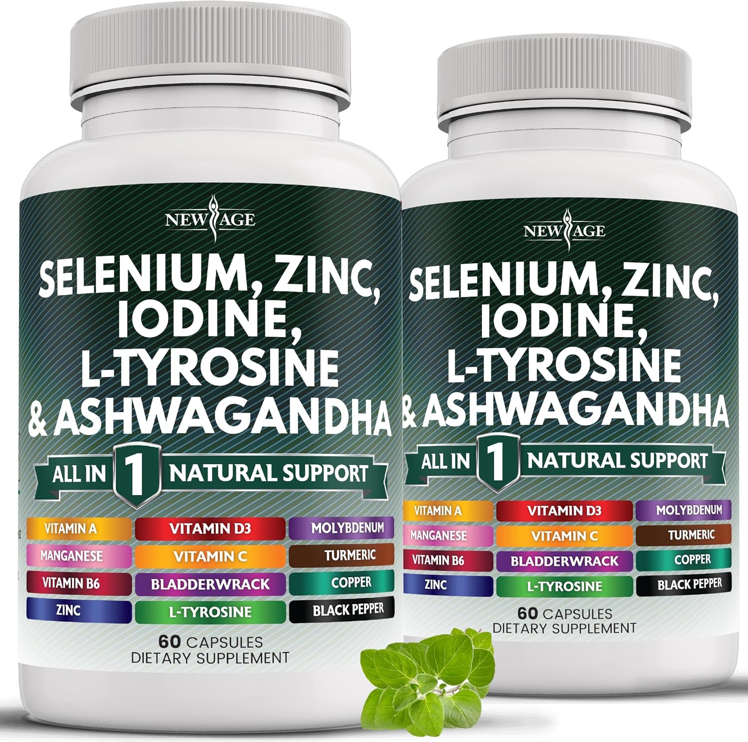 NEW AGE Selenium, Zinc, Iodine, L Tyrosine, Ashwagandha - Supplement for Women a...