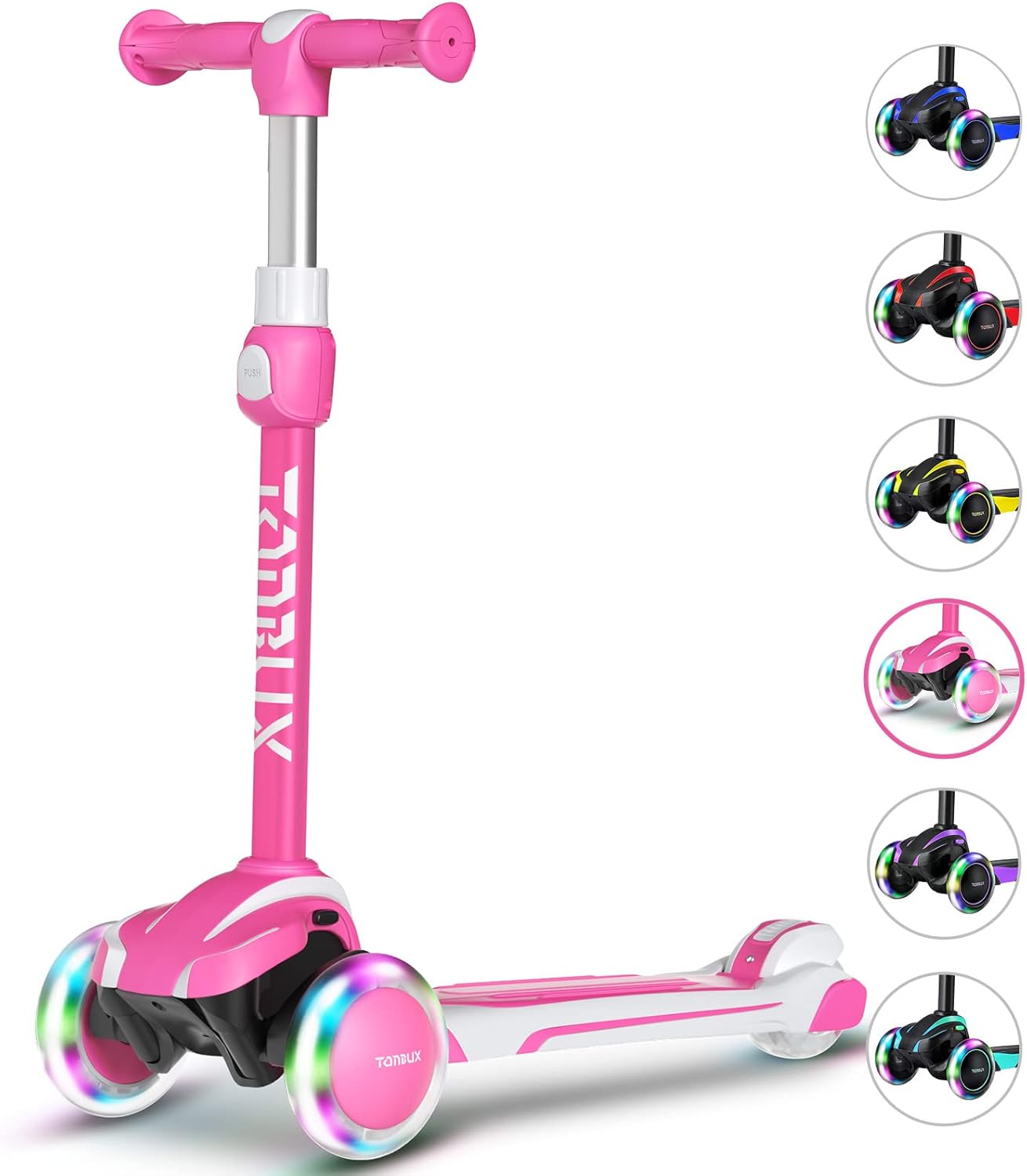 TONBUX Kids Scooter for Age 3-12, Toddler Scooter with 4 Adjustable Heights, Lig...