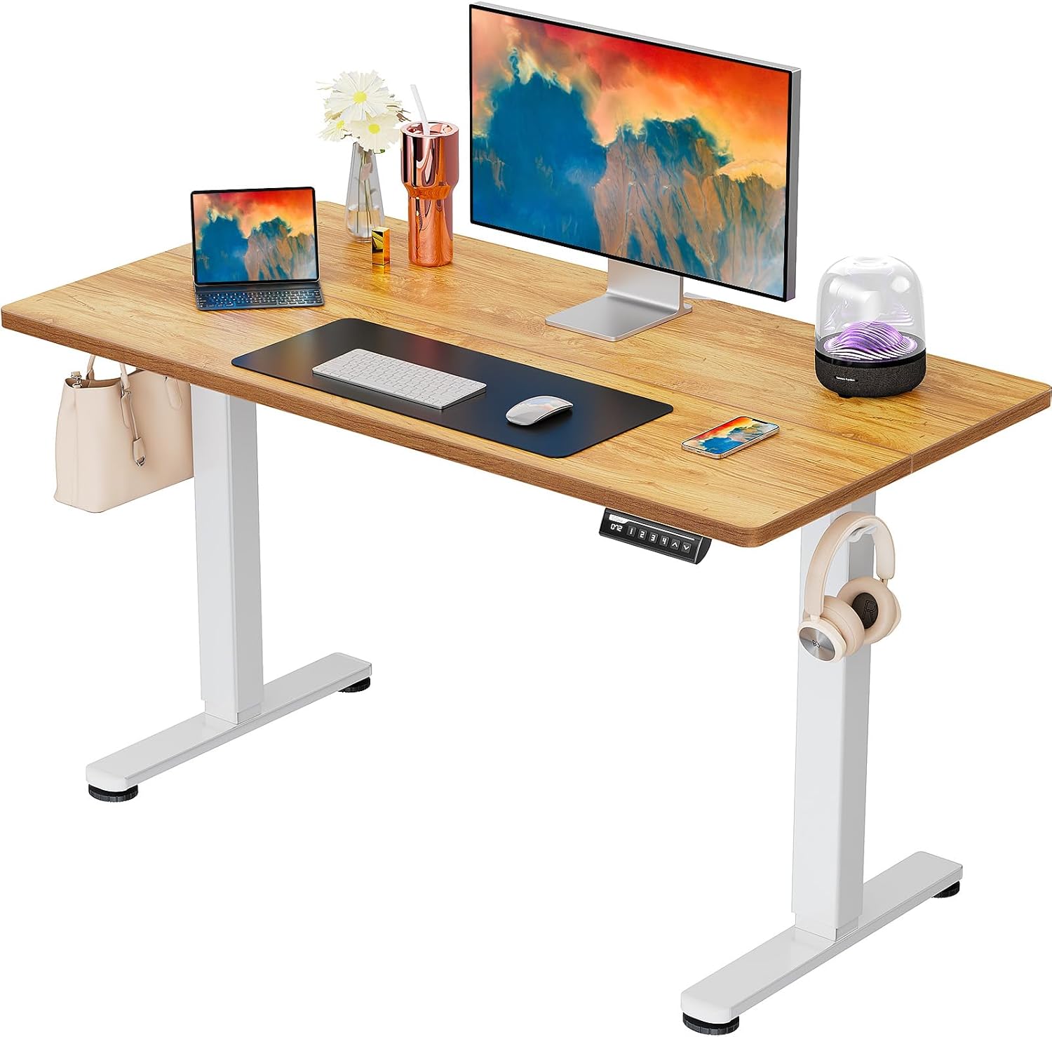 ErGear Electric Standing Desk, 44 x 24 Inches Height Adjustable Stand up Desk, S...