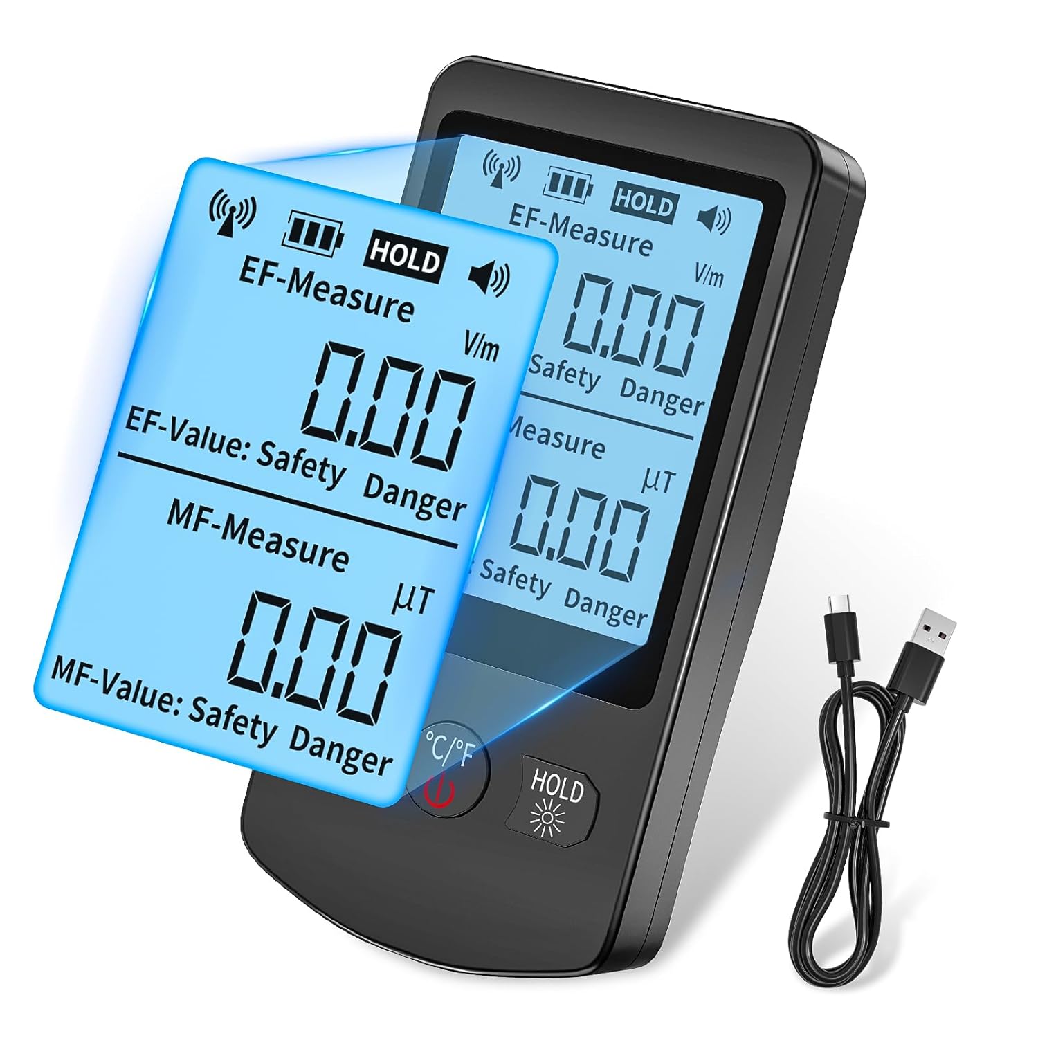 COLOR TREE EMF Meter Rechargeable Electromagnetic Field Upgrated 3-in-1 Radiatio...