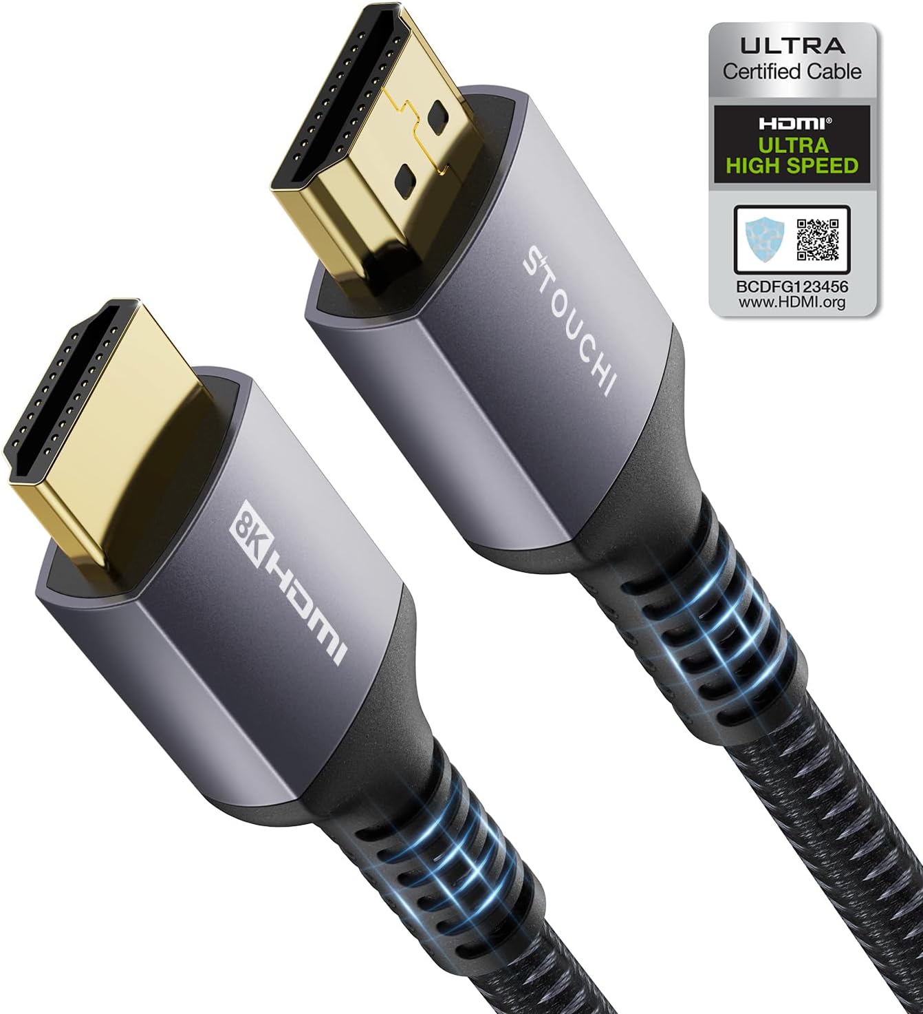 HDMI 2.1 Cable 2m(6Ft)Certified,Stouchi 10K 8K Ultra HD 48Gbps High Speed 10K 8K...