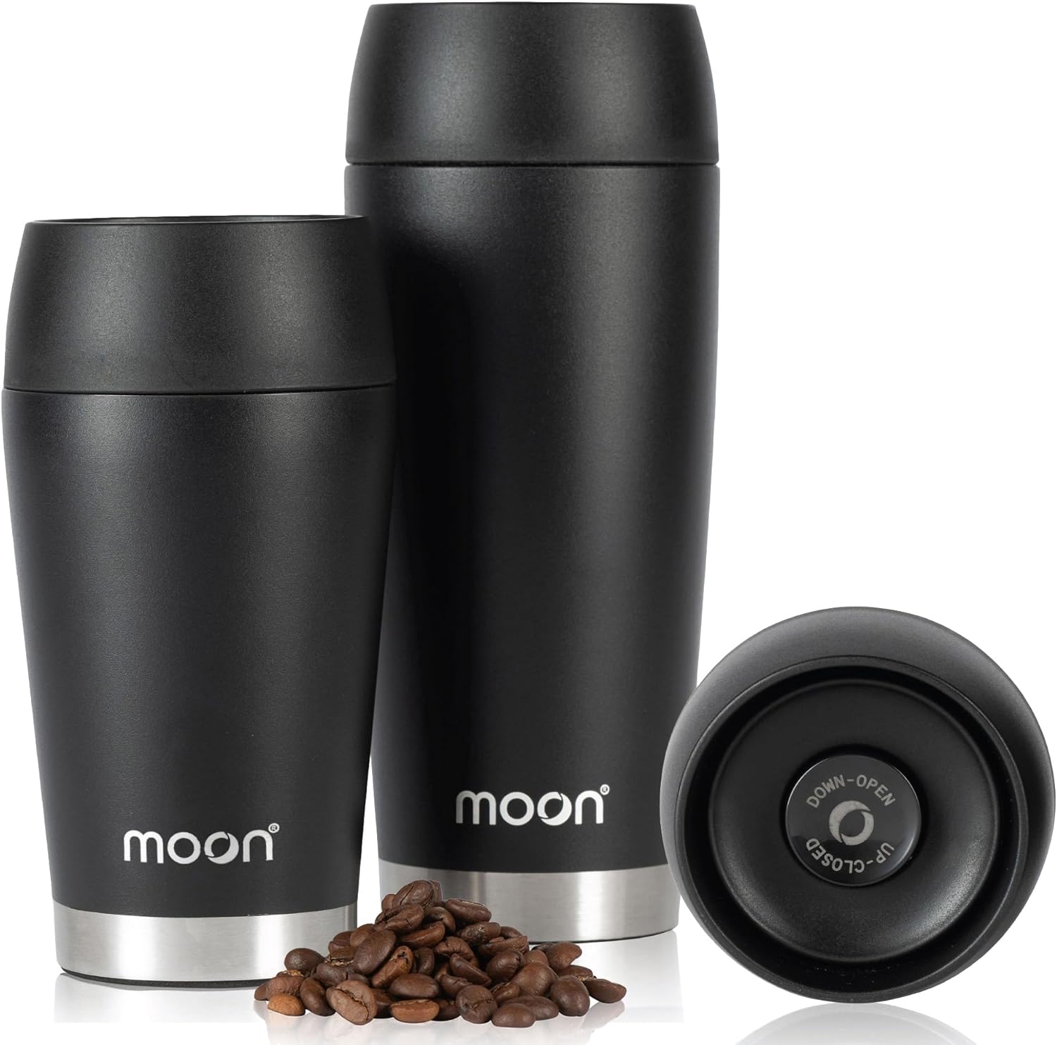 Moon 360° Travel Mugs, Special Leakproof Reusable Coffee Cup, Innovative Insulat...