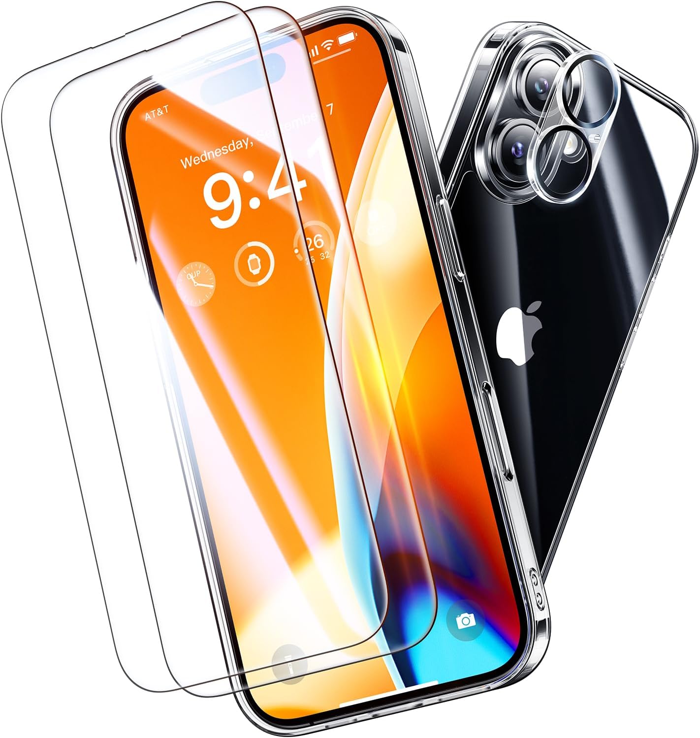 Not Yellowing for iPhone 16 Plus Case Clear, 360° Protection with 2X Screen Prot...