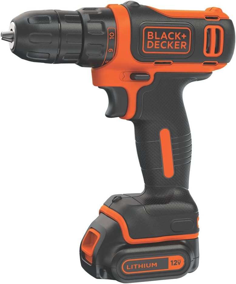 BLACK+DECKER 12V MAX Cordless Drill/Driver, Battery and Charger Included (BDCDD1...