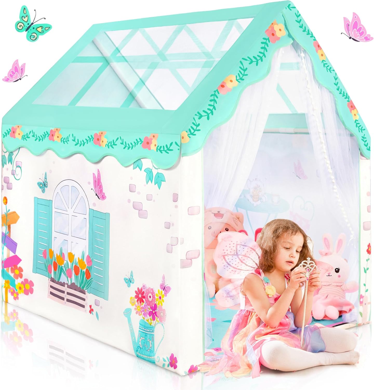 2PM SPORTS Kids Play Tent with Mat & LED Star Lights, Kids Tent Indoor for Girls...