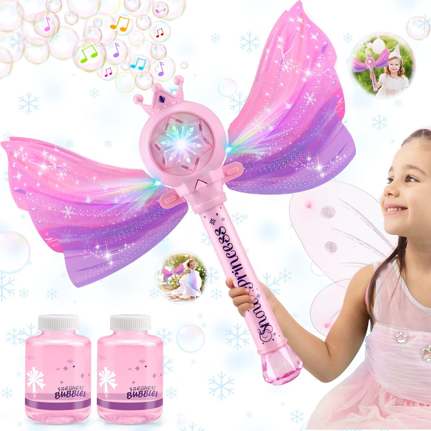Britik Toys for 3-8 Year Old Girls: Bubble Wand for Kids Light & Music Bubble Ma...