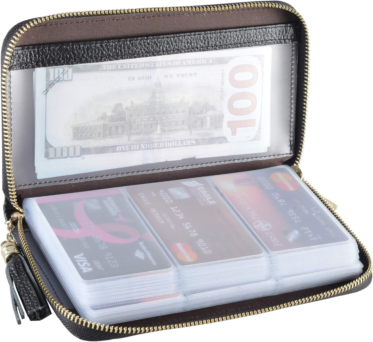 Easyoulife Credit Card Holder Wallet Womens Zipper Leather Case Purse RFID Block...