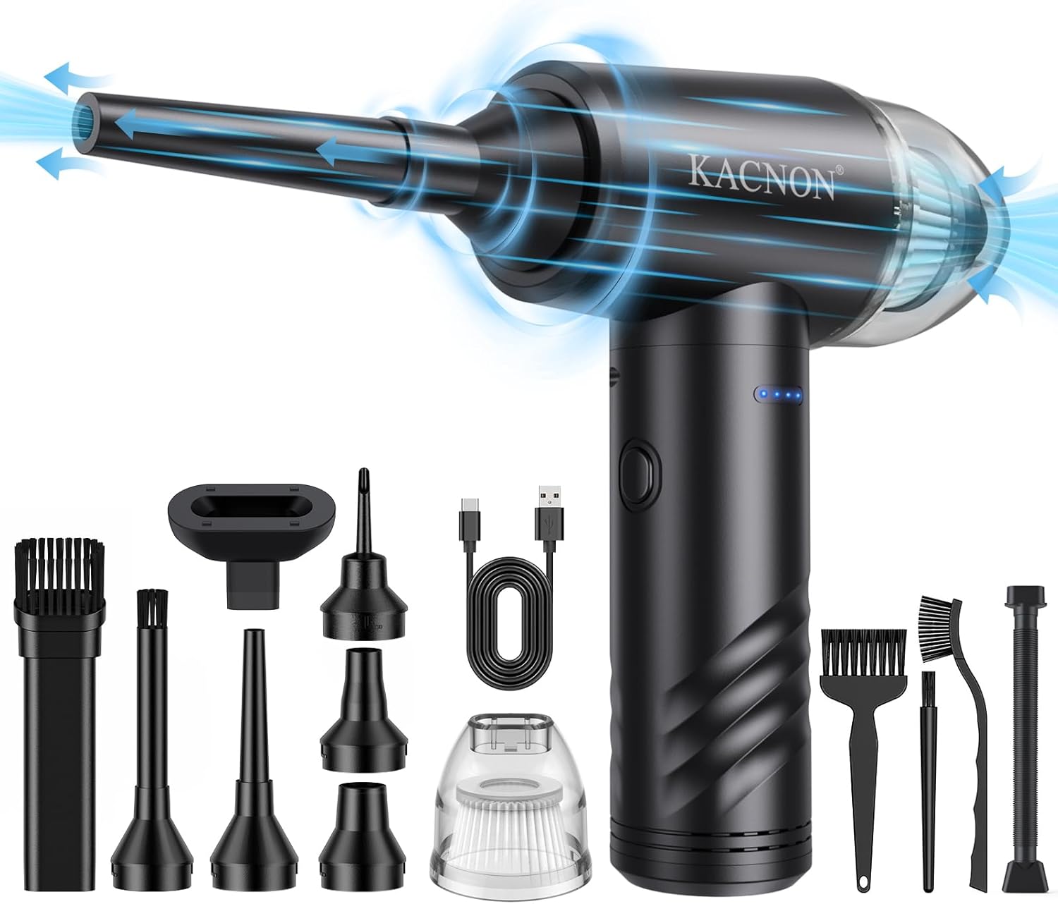 KACNON 3 in 1 Computer Vacuum Cleaner, 3-Gear Compressed Air Duster Blower, 9Kpa...