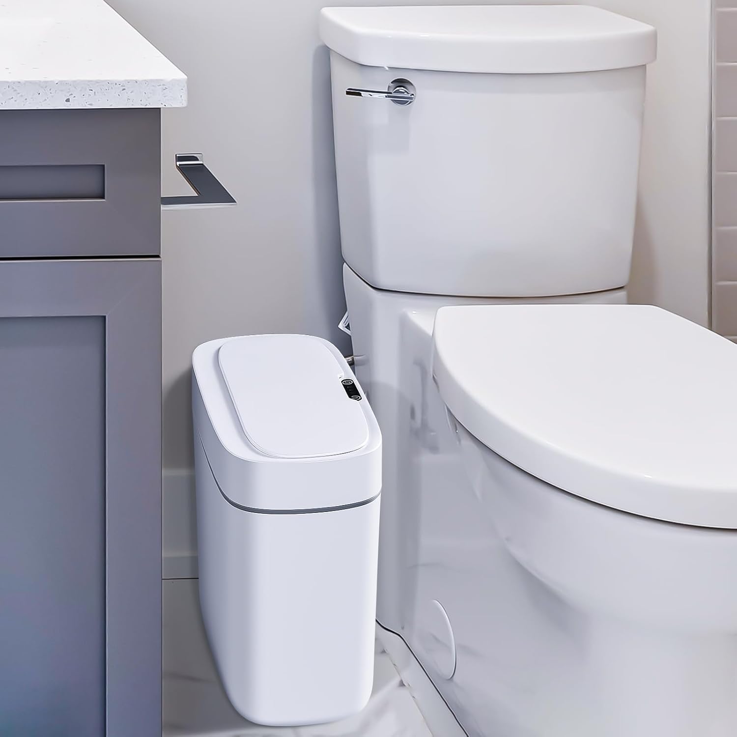 funest Bathroom Motion Sensor Trash can with Lid 3 Gallon Automatic Garbage Can,...