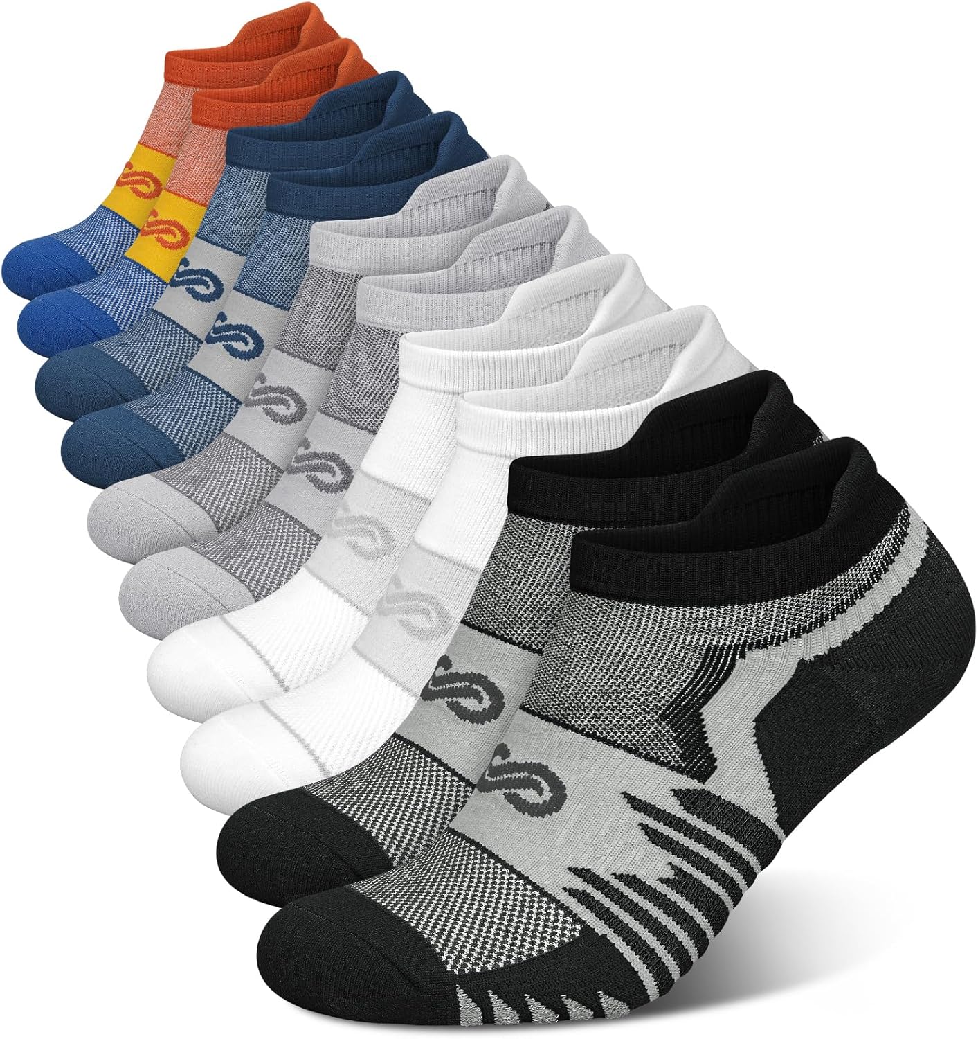 Mens Athletic Ankle Socks（5 Pairs）, Running Cushioned with Arch Support Bliste...