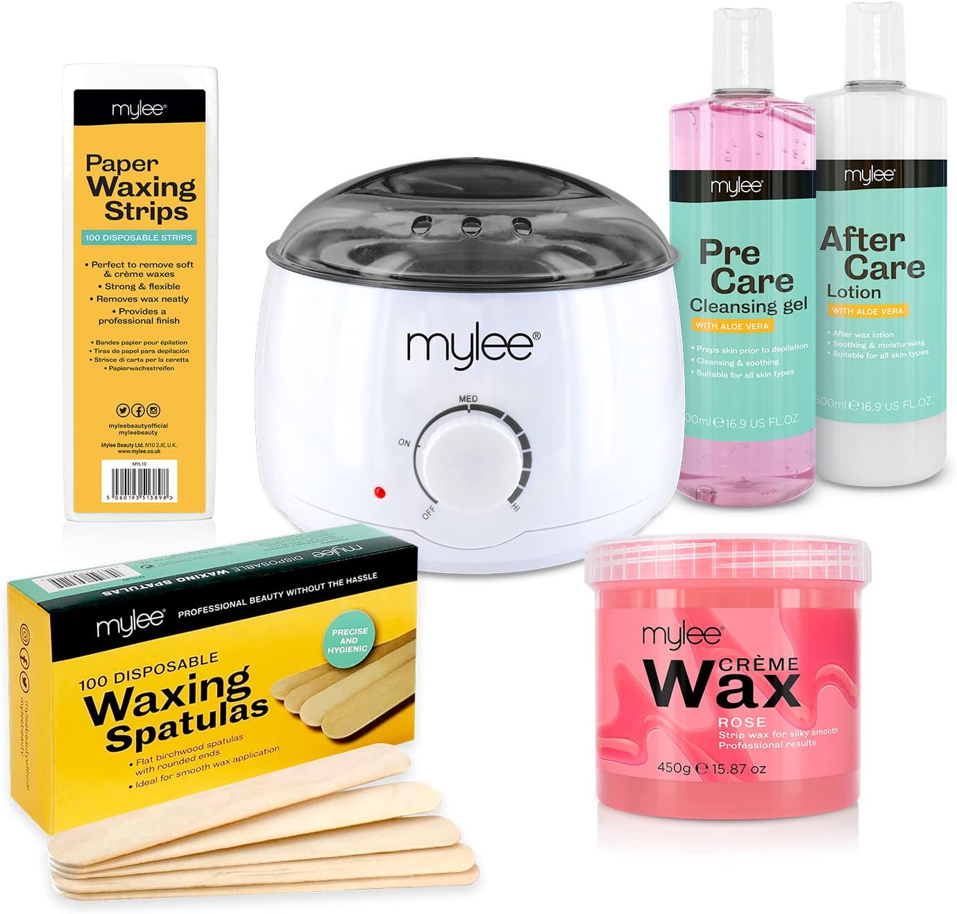Optimized Best Mylee Waxing Kit, Premium Wax Heater Kit for Salon Quality, Advan...