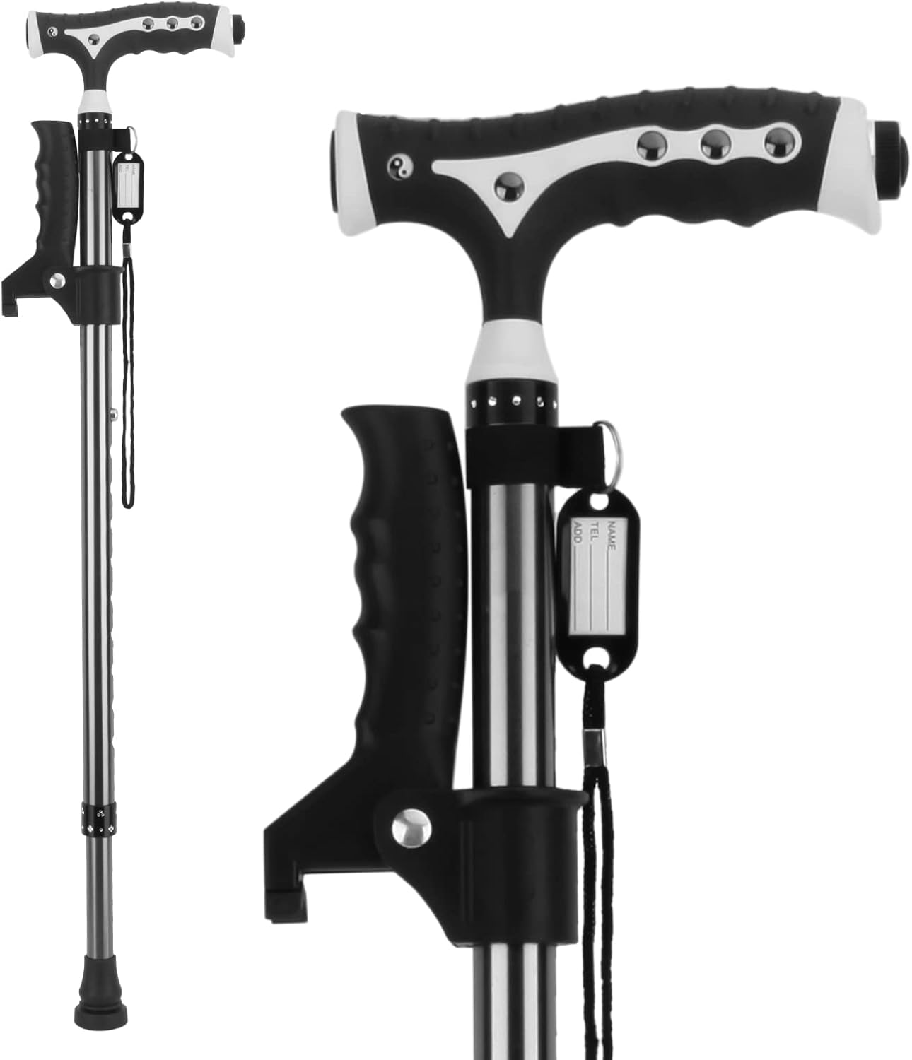Hold 440 Lbs Walking Cane for Men & Women Aluminum Alloy Lightweight Height Adju...
