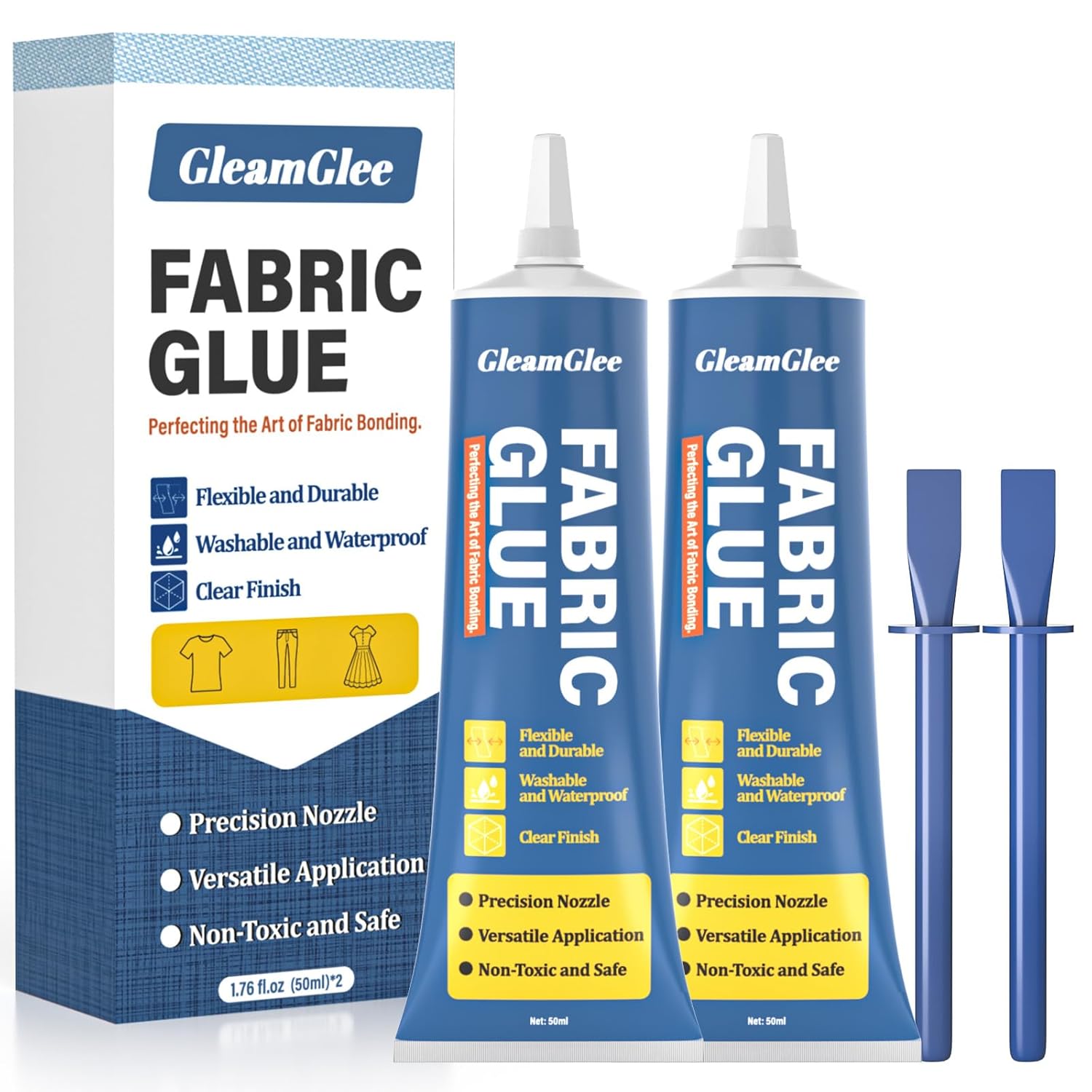 100ml Fabric Glue, Extra Strong Permanent Fabric Adhesive for Clothes Repairs, L...