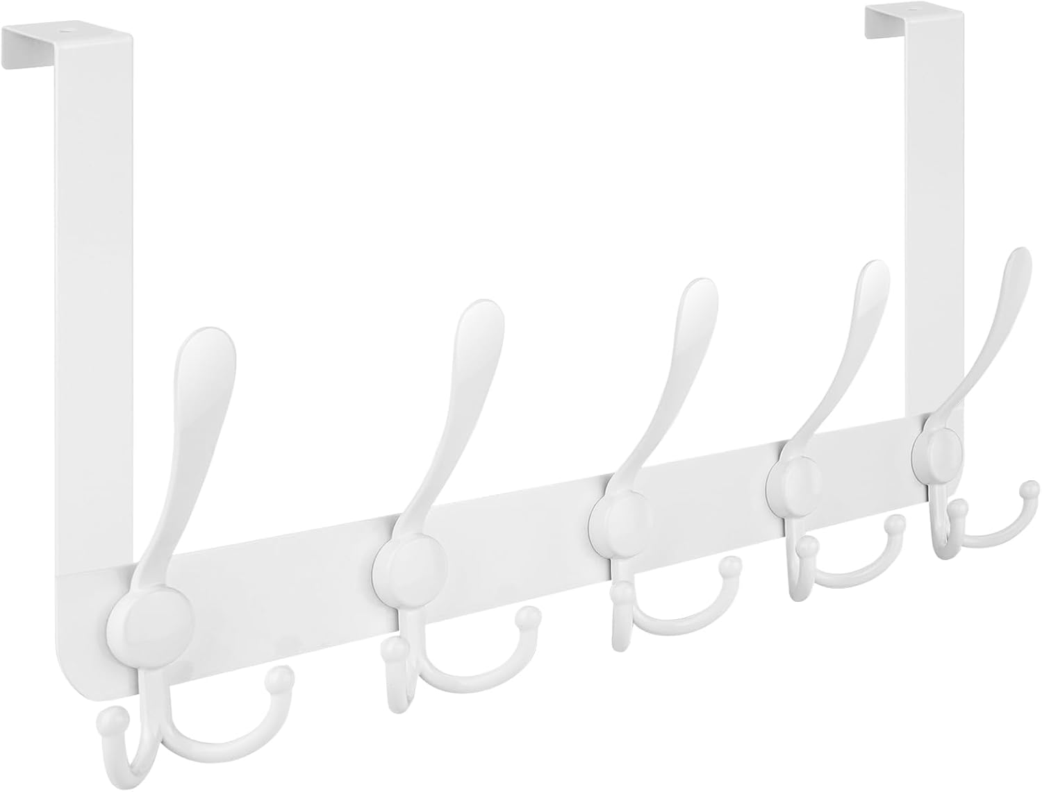 TICONN Over The Door Hooks, 5 Heavy Duty Tri Coat Rack All Metal Coat Hanger for...