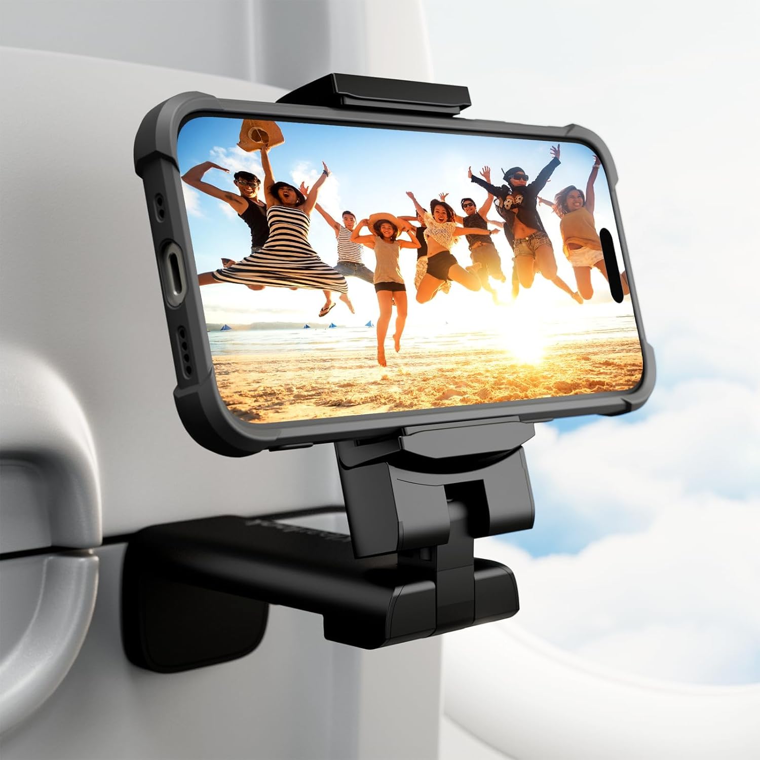 Airplane in Flight Phone Holder,Klealook 4 in 1 Adjustable Phone Stand for Trave...