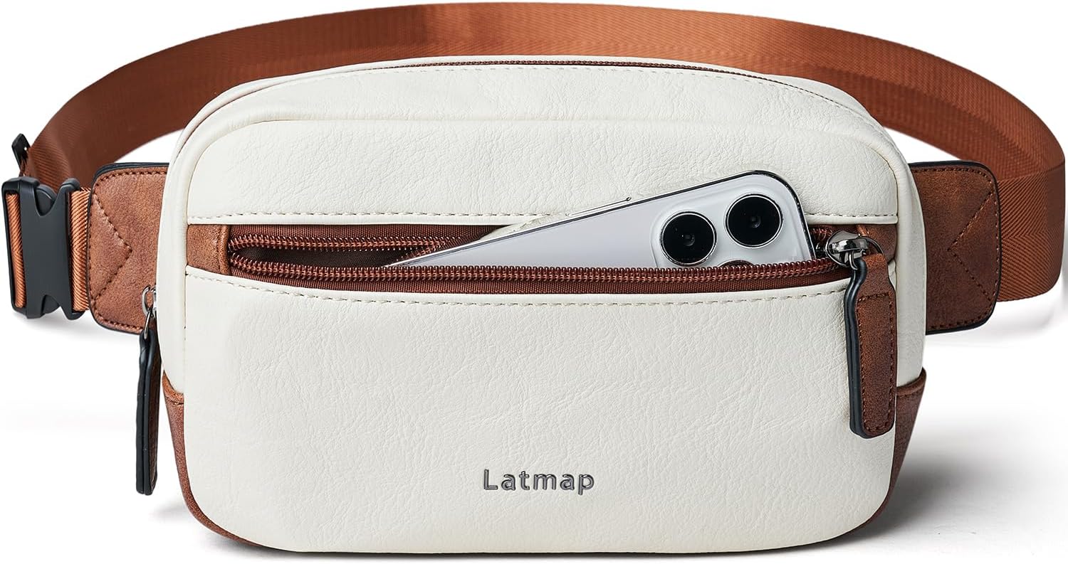 2L Fanny Packs Everywhere Belt Bag Small Fashion Crossbody Waist Pack Faux Leath...