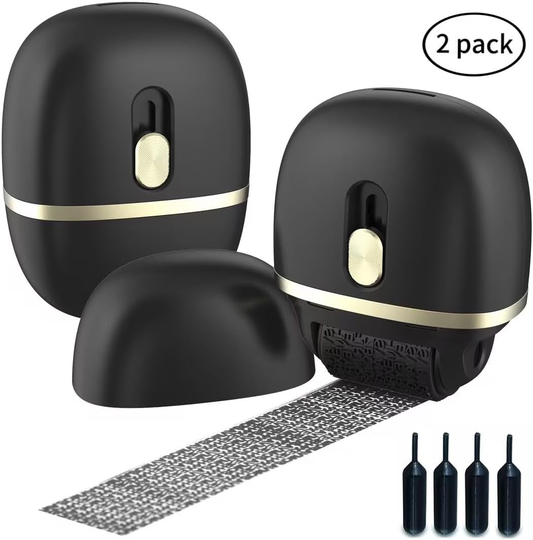Lomil Identity Protection Roller Stamps 2 Pack - Confidential Roller Stamp with...