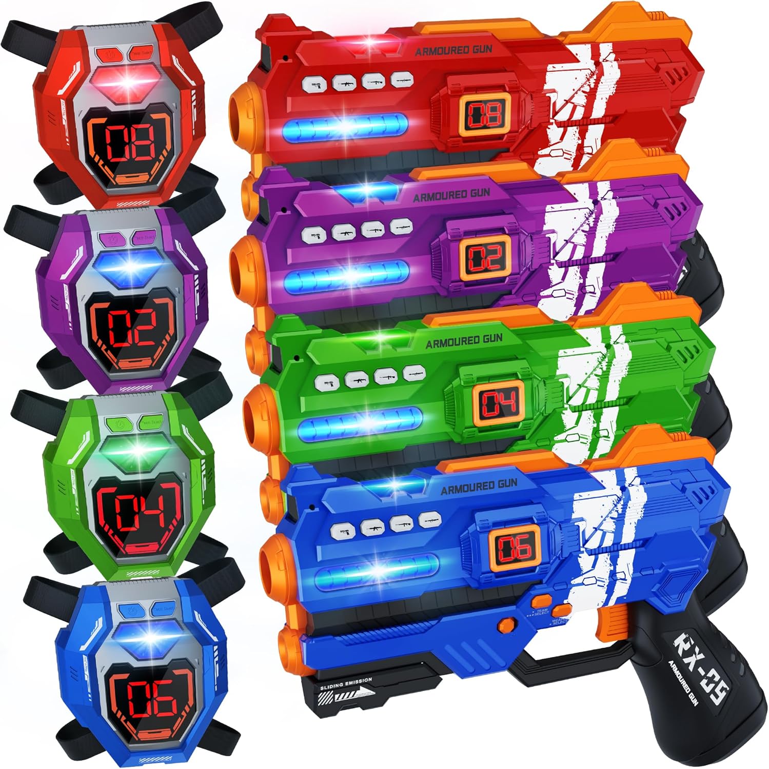 Laser Tag Guns Set of 4 Laser Tag Guns with Digital LED Score Display Vests,Gift...