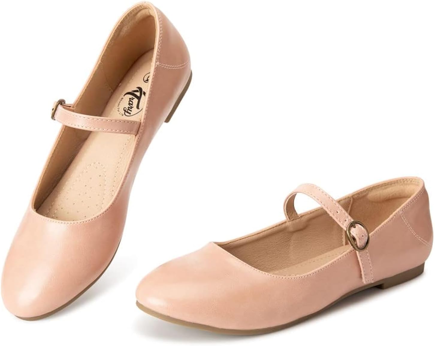 Trary Mary Jane Shoes Women, Ballet Flats Shoes for Women, Round Toe Black Flats...
