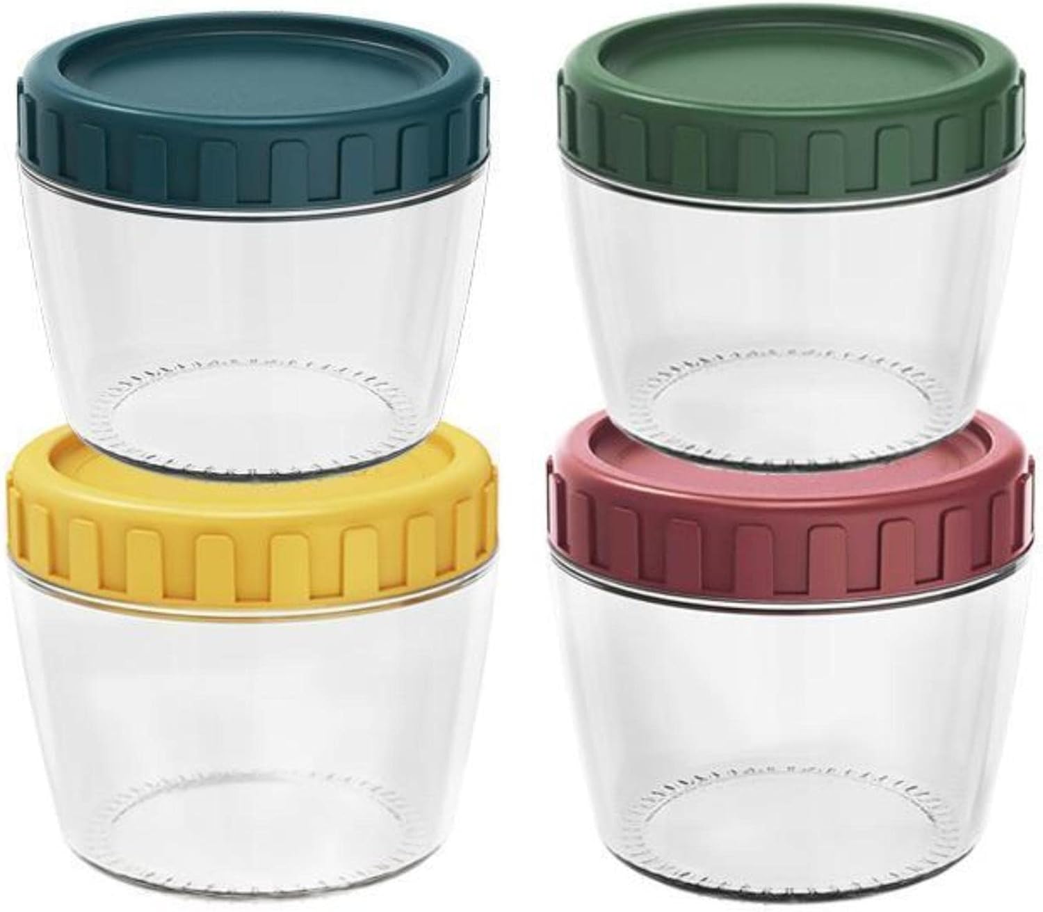 Eidoct 4-Pack 9.2oz Glass Jar with Screw Lid Leakproof Overnight Oats Container,...