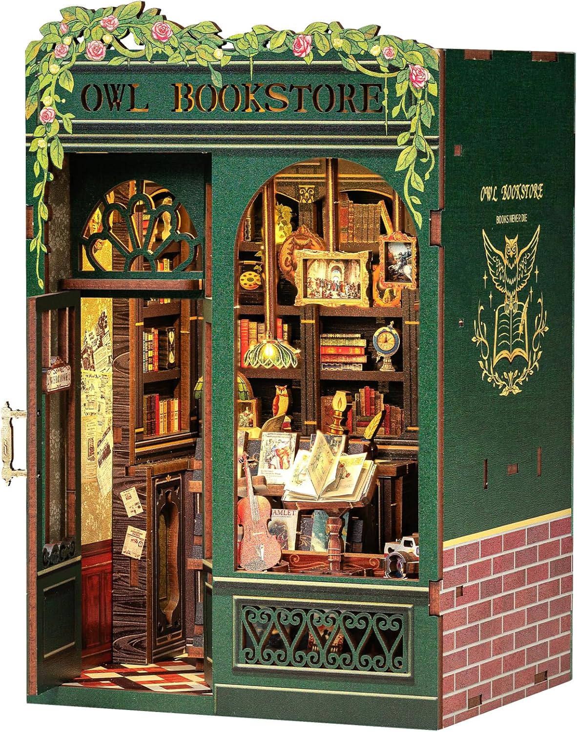CUTEBEE Book Nook Kit-DIY Miniature House Kit for Adults,Dollhouse Bookshelf Dec...