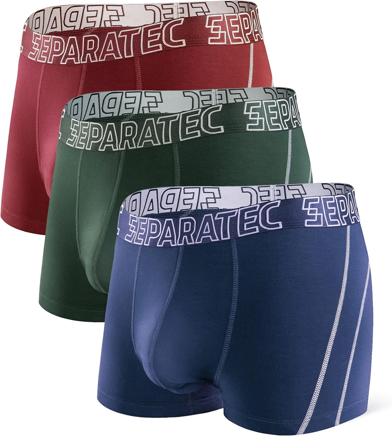 Separatec Men's Boxer Briefs Smooth Bamboo Rayon with Separated Pouches Underwea...