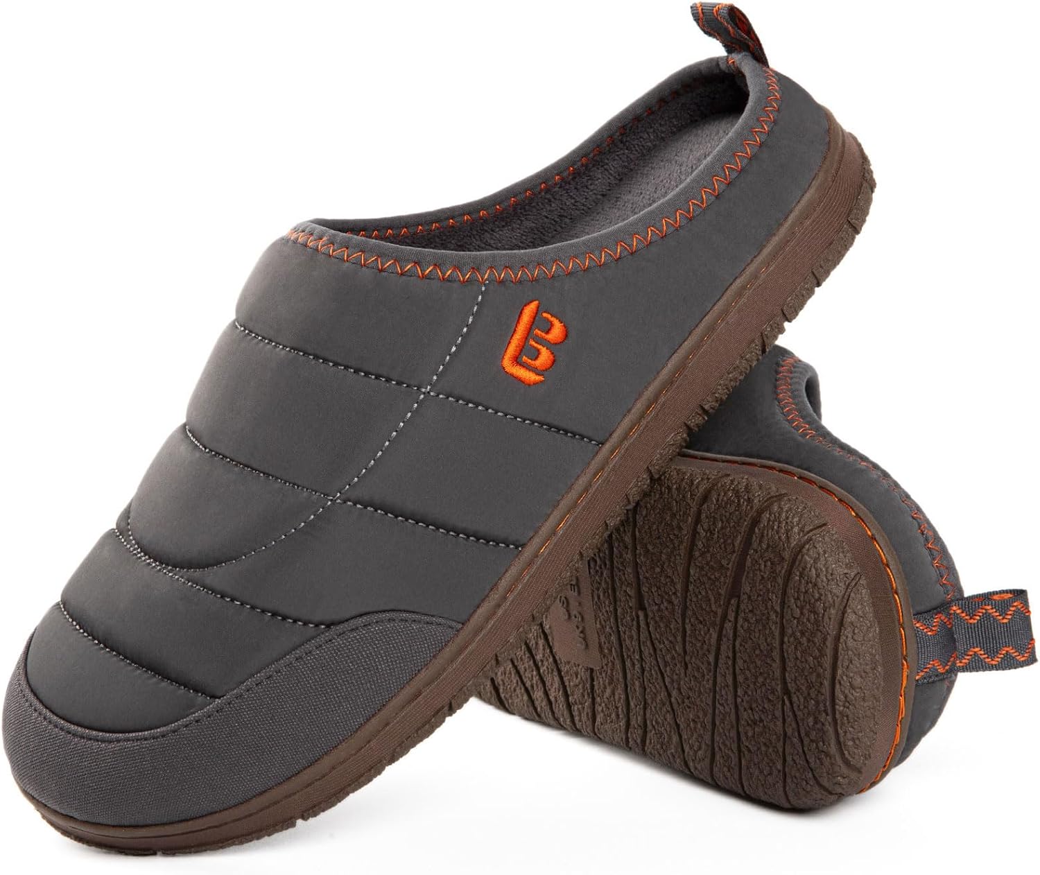LongBay Men's Two-Tone Slippers Memory Foam Camping House Shoes Nylon Slip On fo...