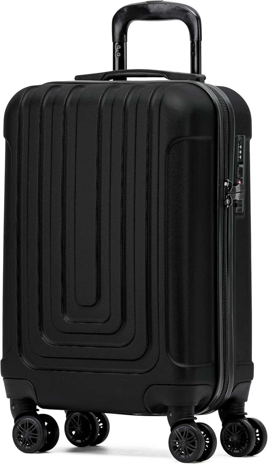 Flight Knight Premium Hard Shell Lightweight Cabin Suitcase - 8 Spinner Wheels -...